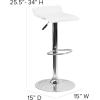 Flash Furniture Contemporary Brown Vinyl Adjustable Height Barstool with Solid Wave Seat and Chrome Base