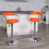 Flash Furniture Cruz Contemporary Orange Vinyl Adjustable Height Barstool with Arms and Chrome Base(orange)