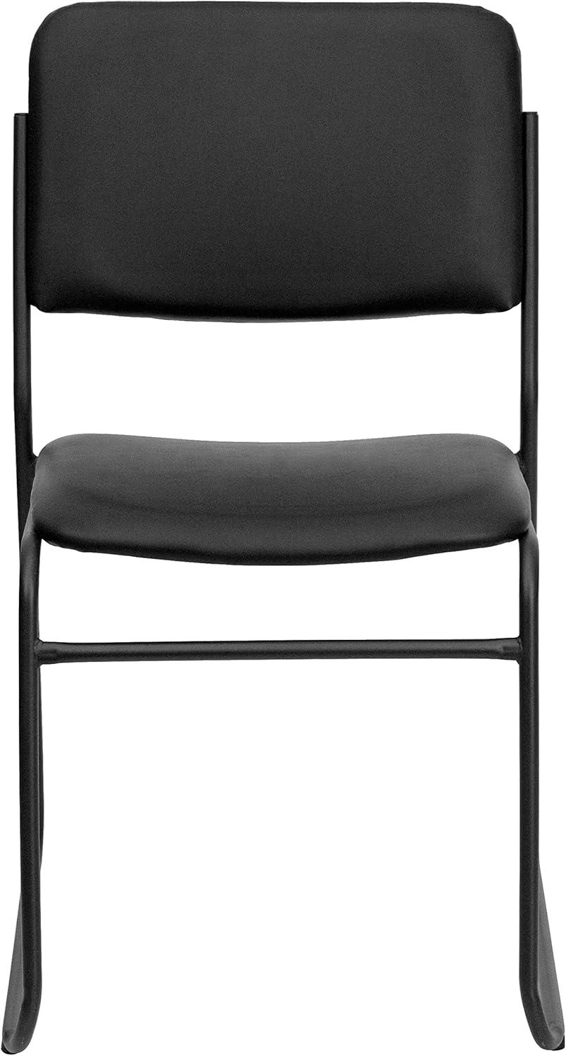 image:imageFlash Furniture 4 Pk HERCULES Series 1000 lb Capacity High Density Black Vinyl Stacking Chair with Sled BaseChair
