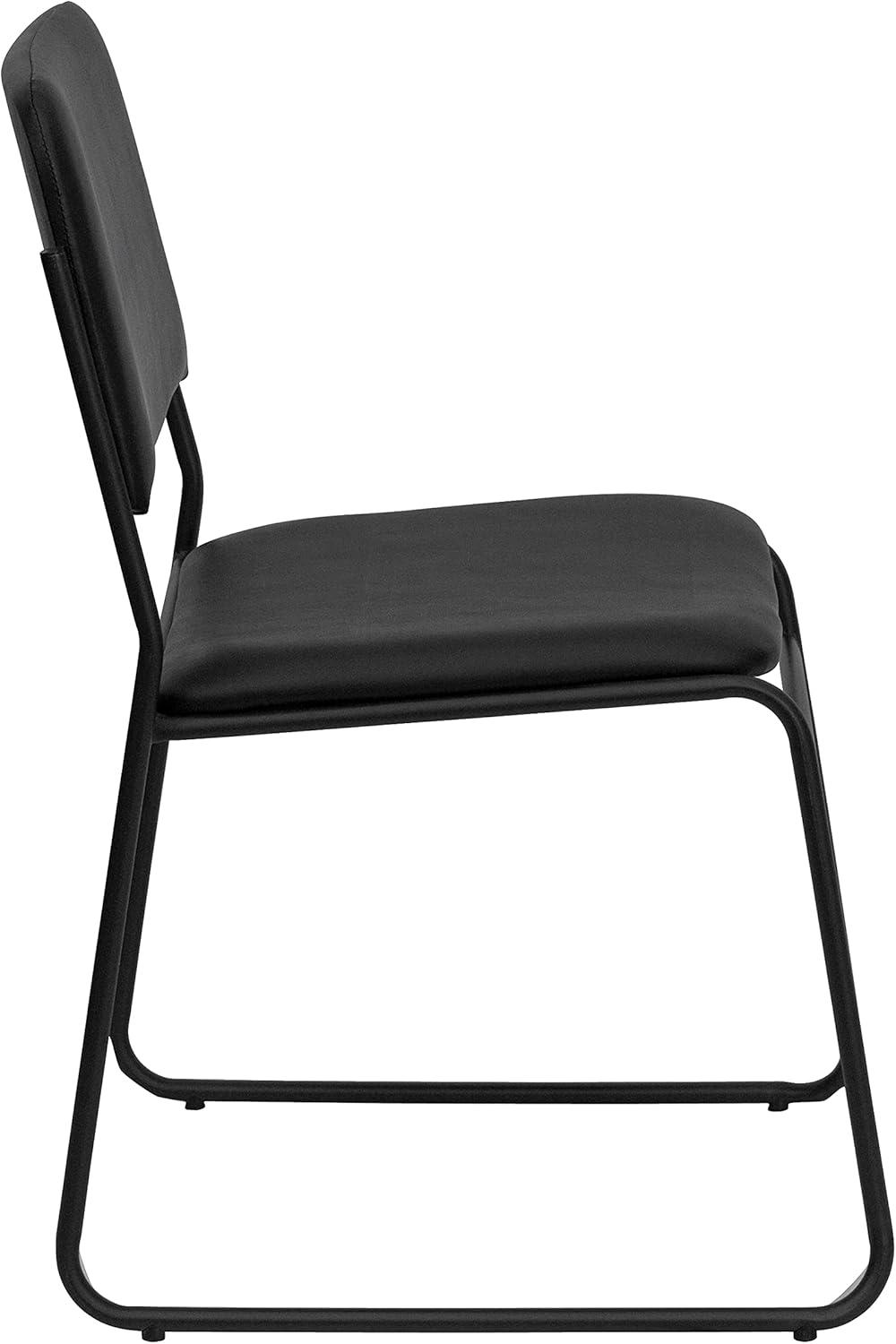 image:imageFlash Furniture 4 Pk HERCULES Series 1000 lb Capacity High Density Black Vinyl Stacking Chair with Sled BaseChair