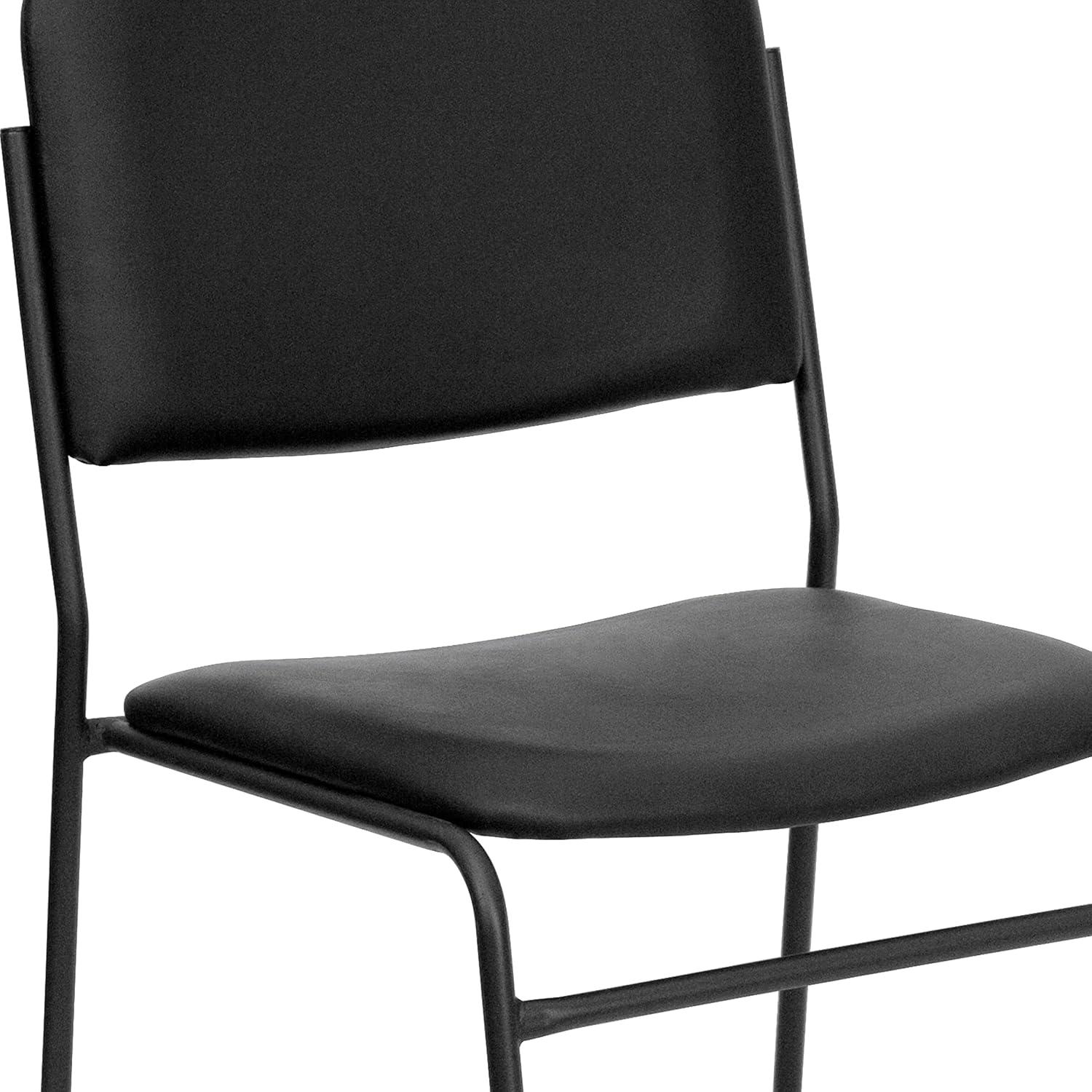 image:imageFlash Furniture 4 Pk HERCULES Series 1000 lb Capacity High Density Black Vinyl Stacking Chair with Sled BaseChair