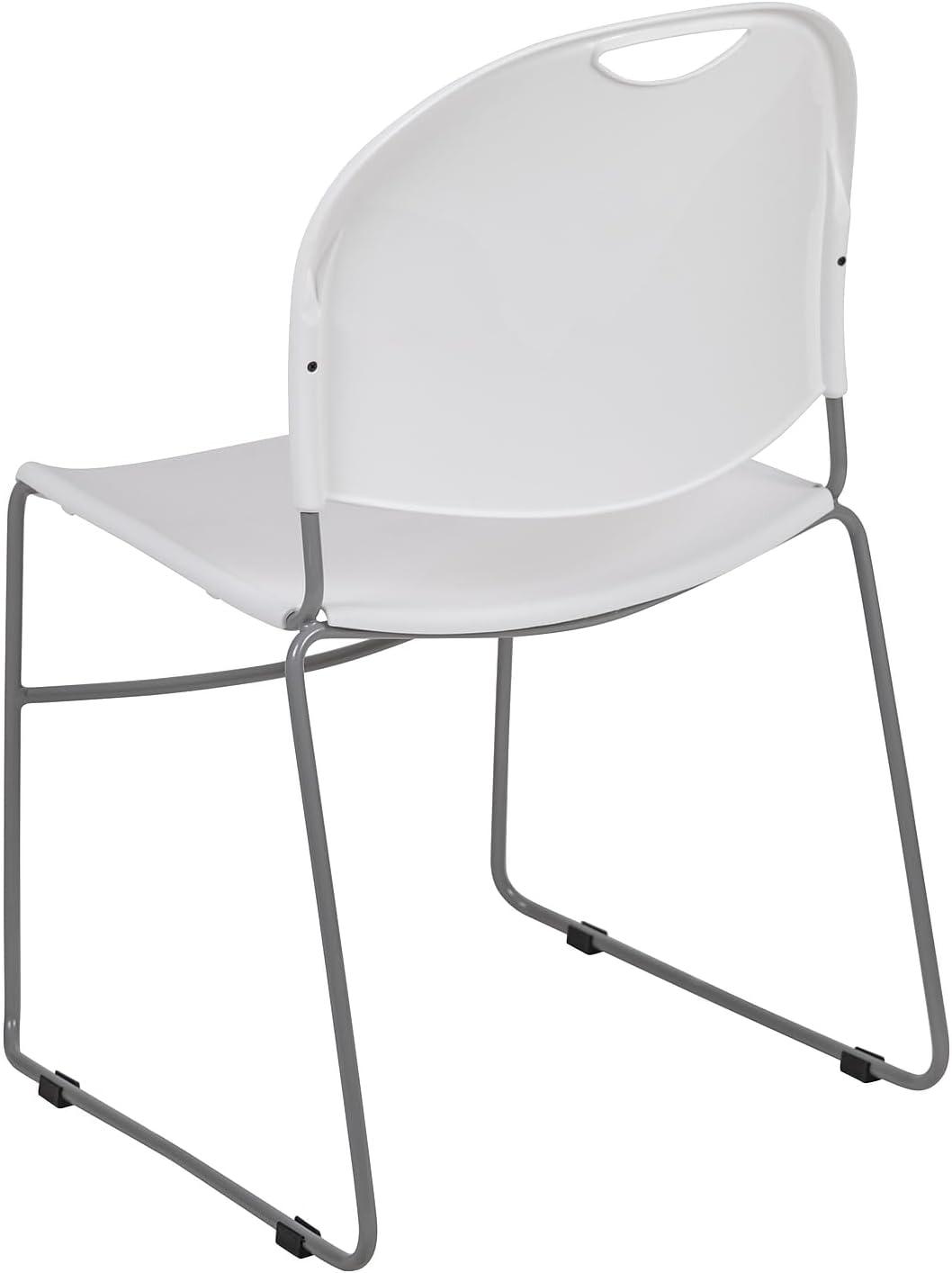 image:imageFlash Furniture 5 Pack HERCULES Series 880 lb Capacity Black UltraCompact Stack Chair with Chrome FrameWhite PlasticSilver Frame