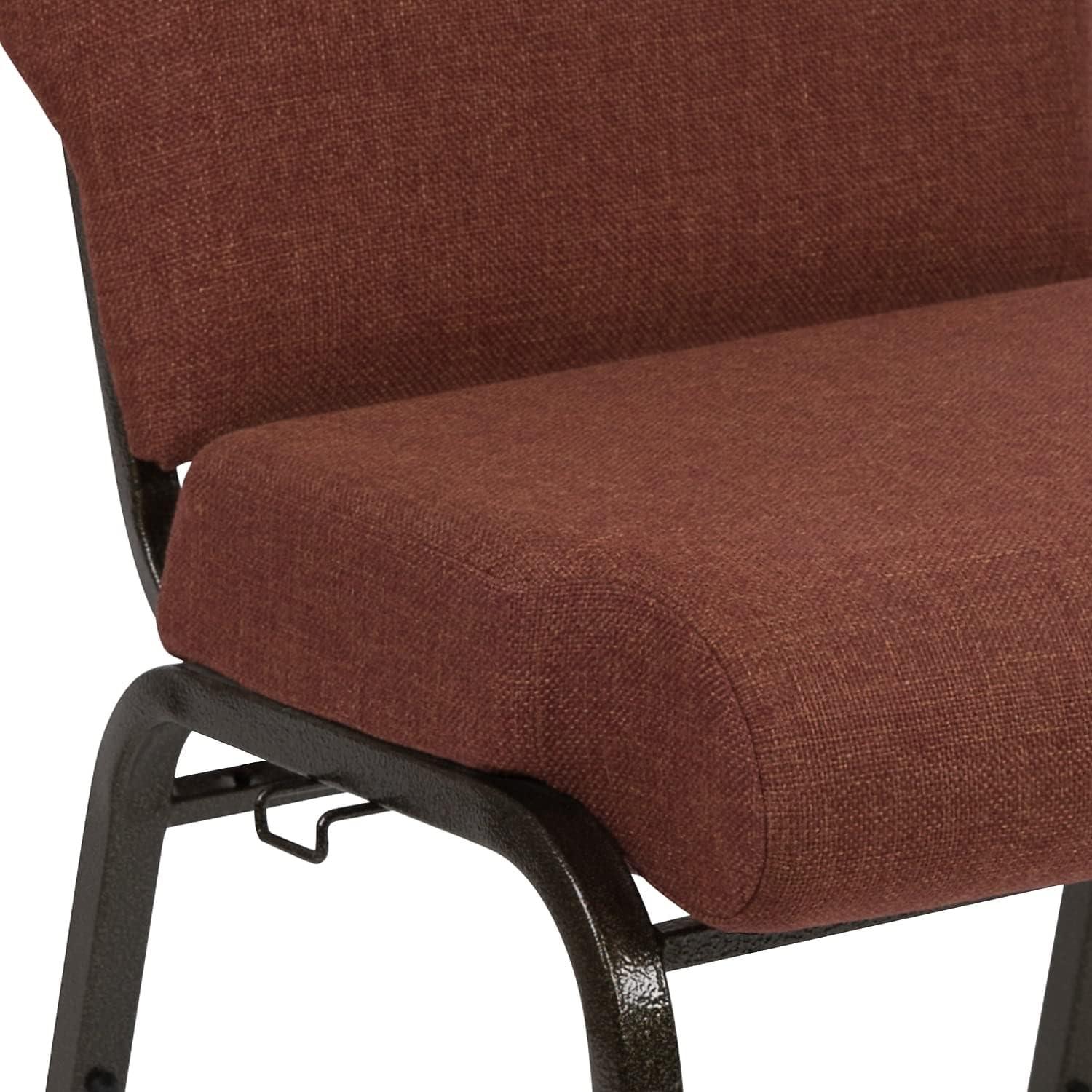 image:imageFlash Furniture Advantage 205 in Cinnamon Molded Foam Church ChairCinnamon FabricGold Vein Frame