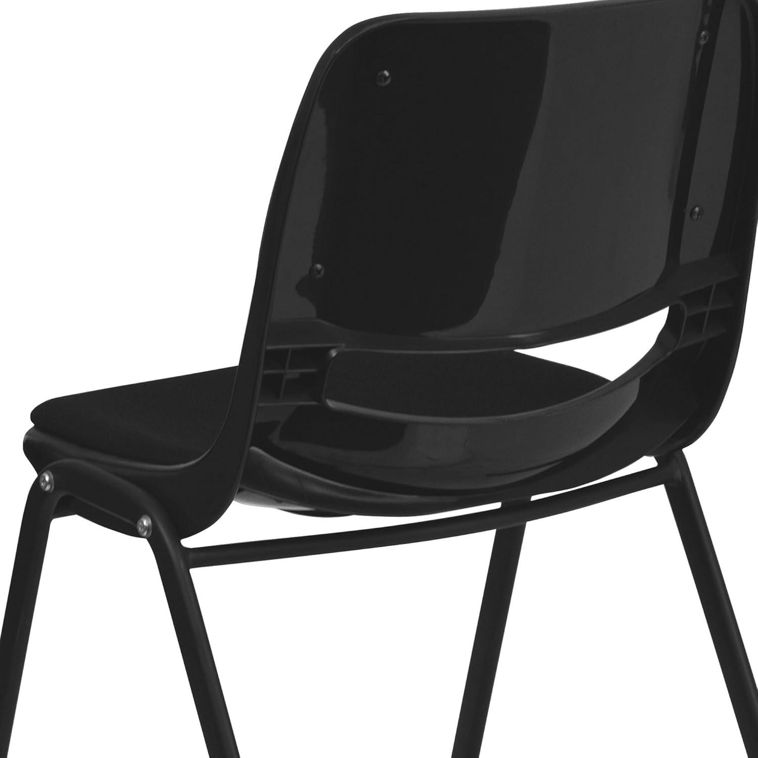 image:imageFlash Furniture HERCULES Series 880 lb Capacity Black Ergonomic Shell Stack Chair with Black FrameBlack Padded