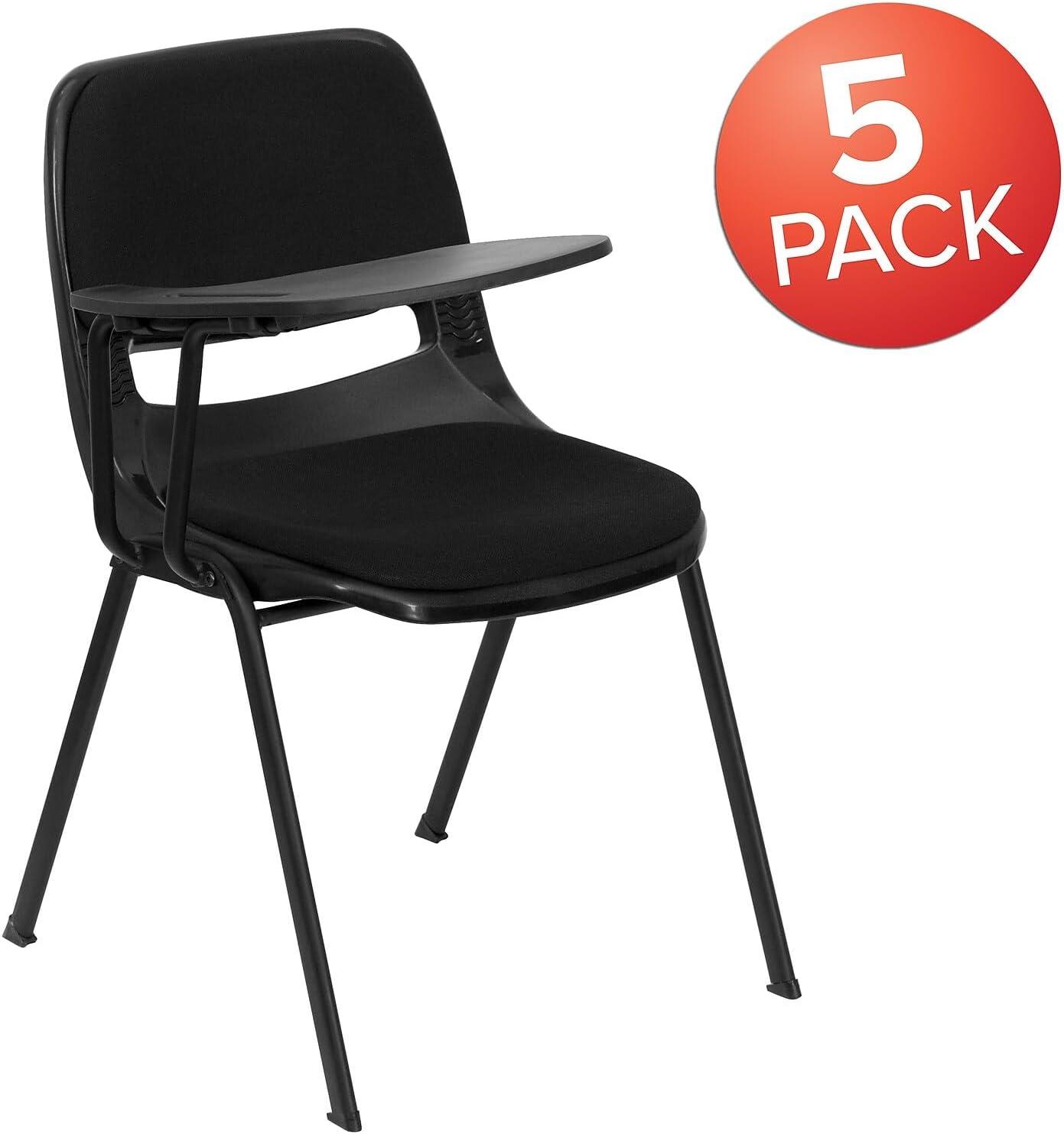 image:imageFlash Furniture HERCULES Series 880 lb Capacity Black Ergonomic Shell Stack Chair with Black FrameBlack Padded