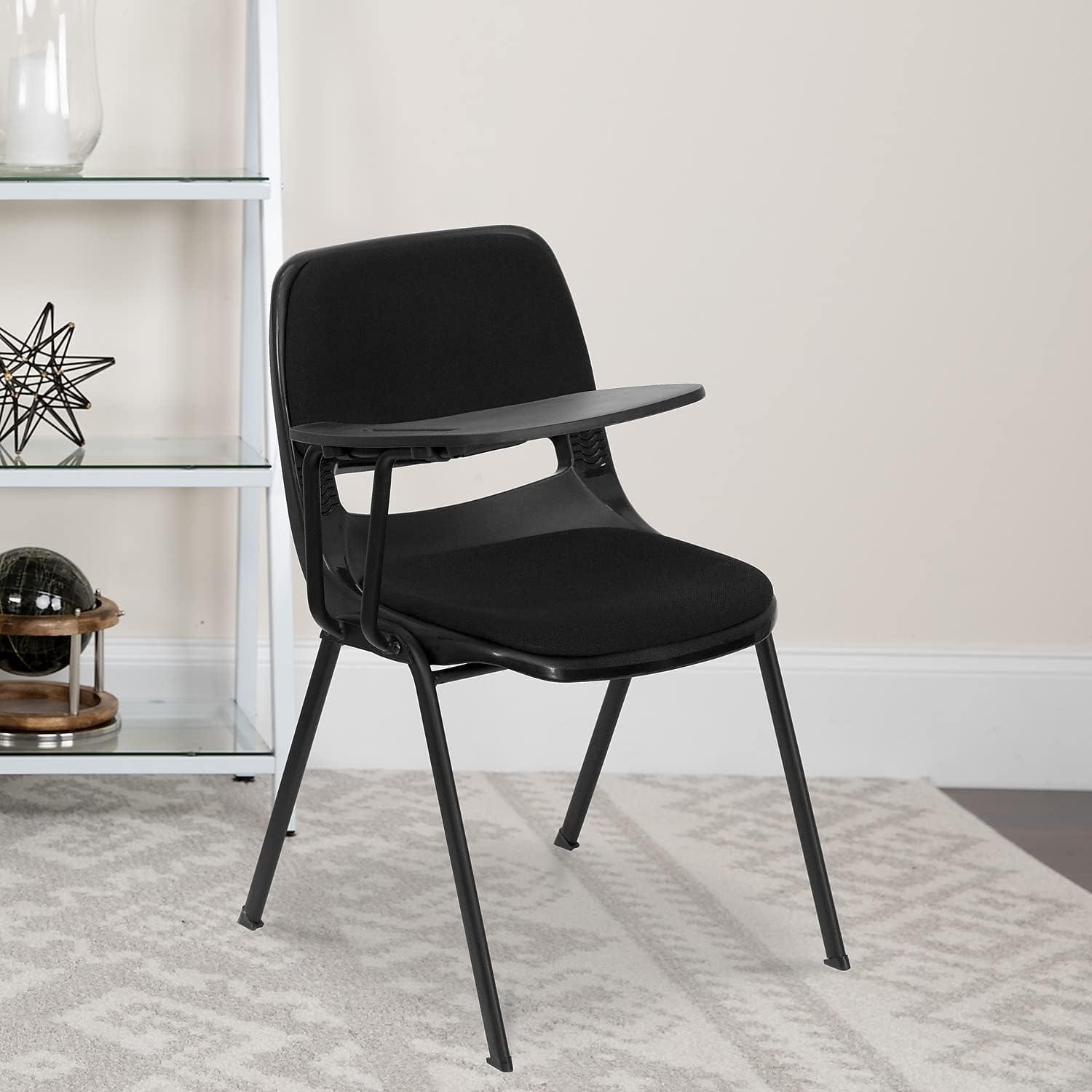 image:imageFlash Furniture HERCULES Series 880 lb Capacity Black Ergonomic Shell Stack Chair with Black FrameBlack Padded