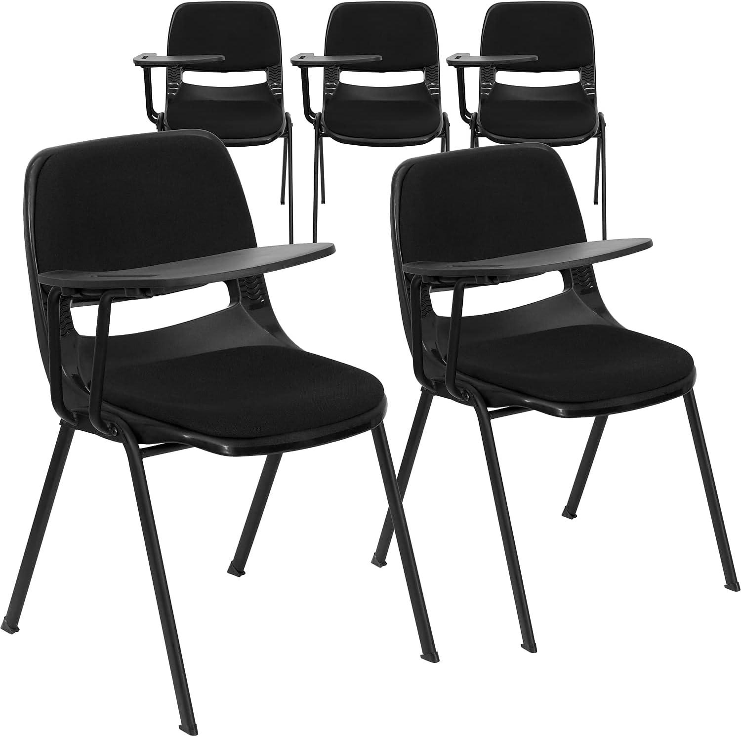image:imageFlash Furniture HERCULES Series 880 lb Capacity Black Ergonomic Shell Stack Chair with Black FrameBlack Padded