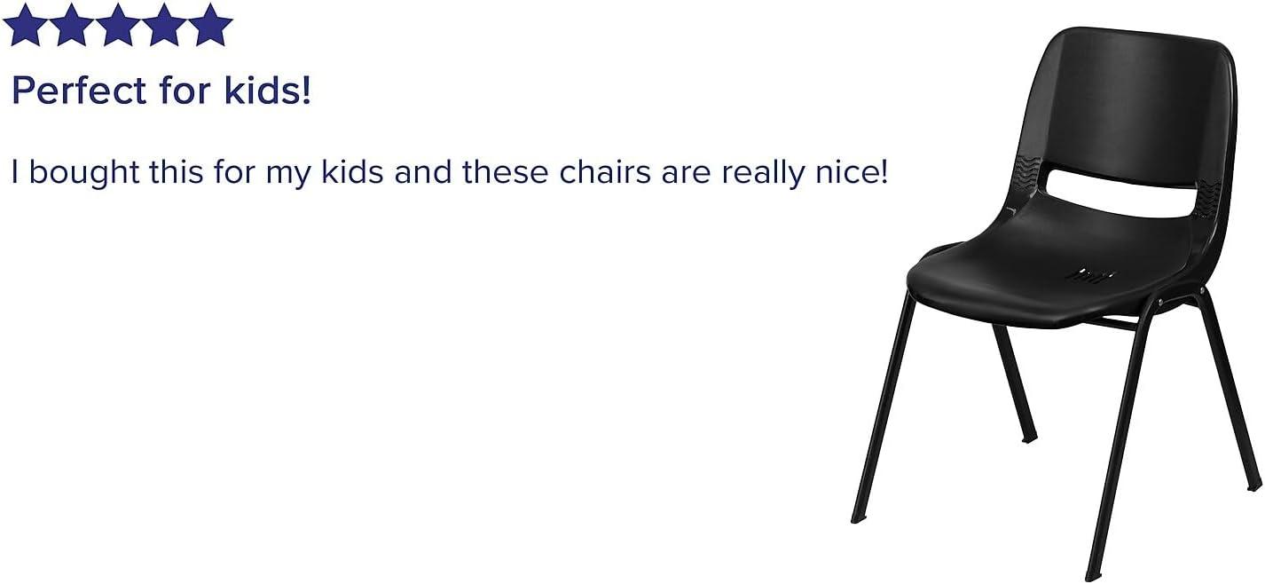 image:imageFlash Furniture HERCULES Series 880 lb Capacity Black Ergonomic Shell Stack Chair with Black FrameBlack PlasticBlack Frame