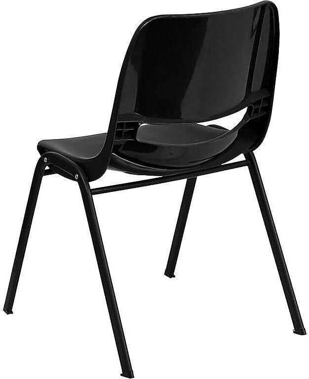 image:imageFlash Furniture HERCULES Series 880 lb Capacity Black Ergonomic Shell Stack Chair with Black FrameBlack PlasticBlack Frame
