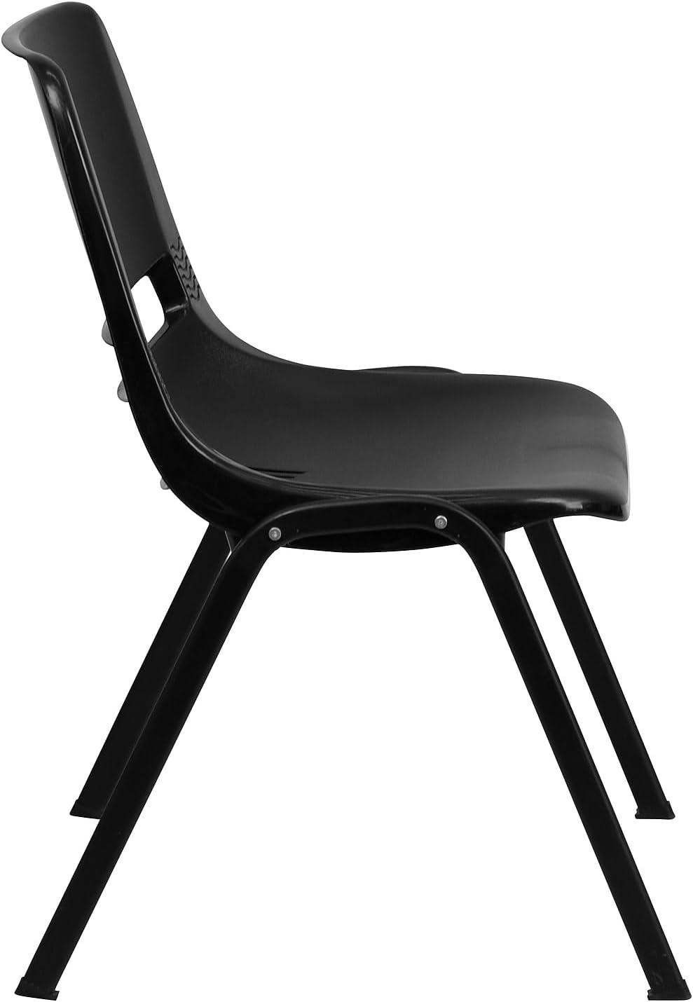 image:imageFlash Furniture HERCULES Series 880 lb Capacity Black Ergonomic Shell Stack Chair with Black FrameBlack PlasticBlack Frame