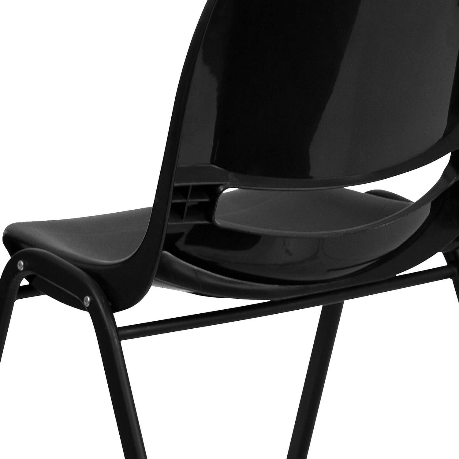 image:imageFlash Furniture HERCULES Series 880 lb Capacity Black Ergonomic Shell Stack Chair with Black FrameBlack PlasticBlack Frame