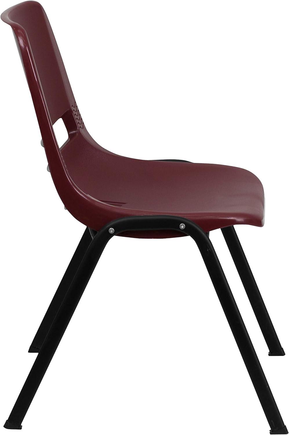 image:imageFlash Furniture HERCULES Series 880 lb Capacity Black Ergonomic Shell Stack Chair with Black FrameBurgundy