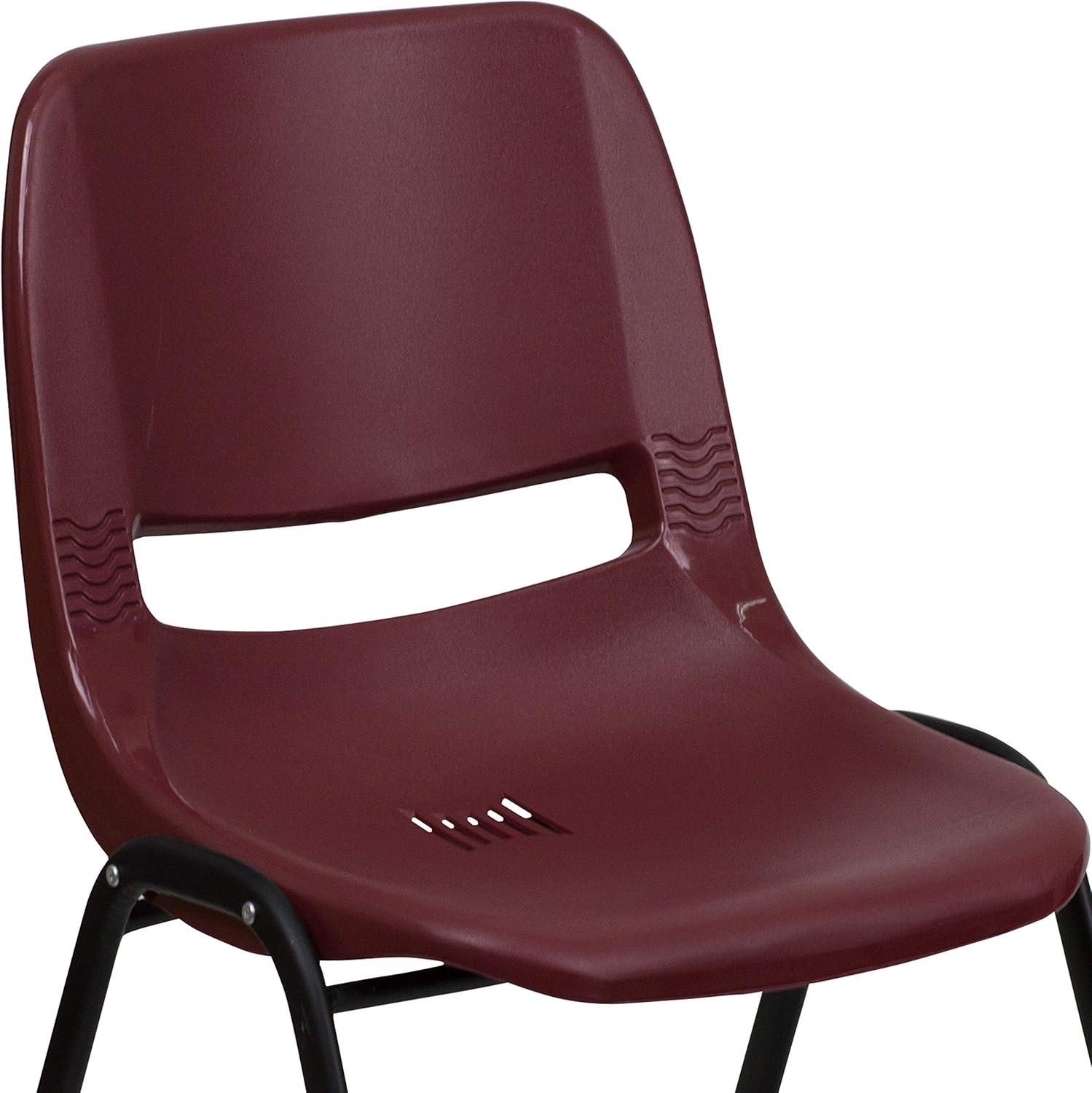 image:imageFlash Furniture HERCULES Series 880 lb Capacity Black Ergonomic Shell Stack Chair with Black FrameBurgundy