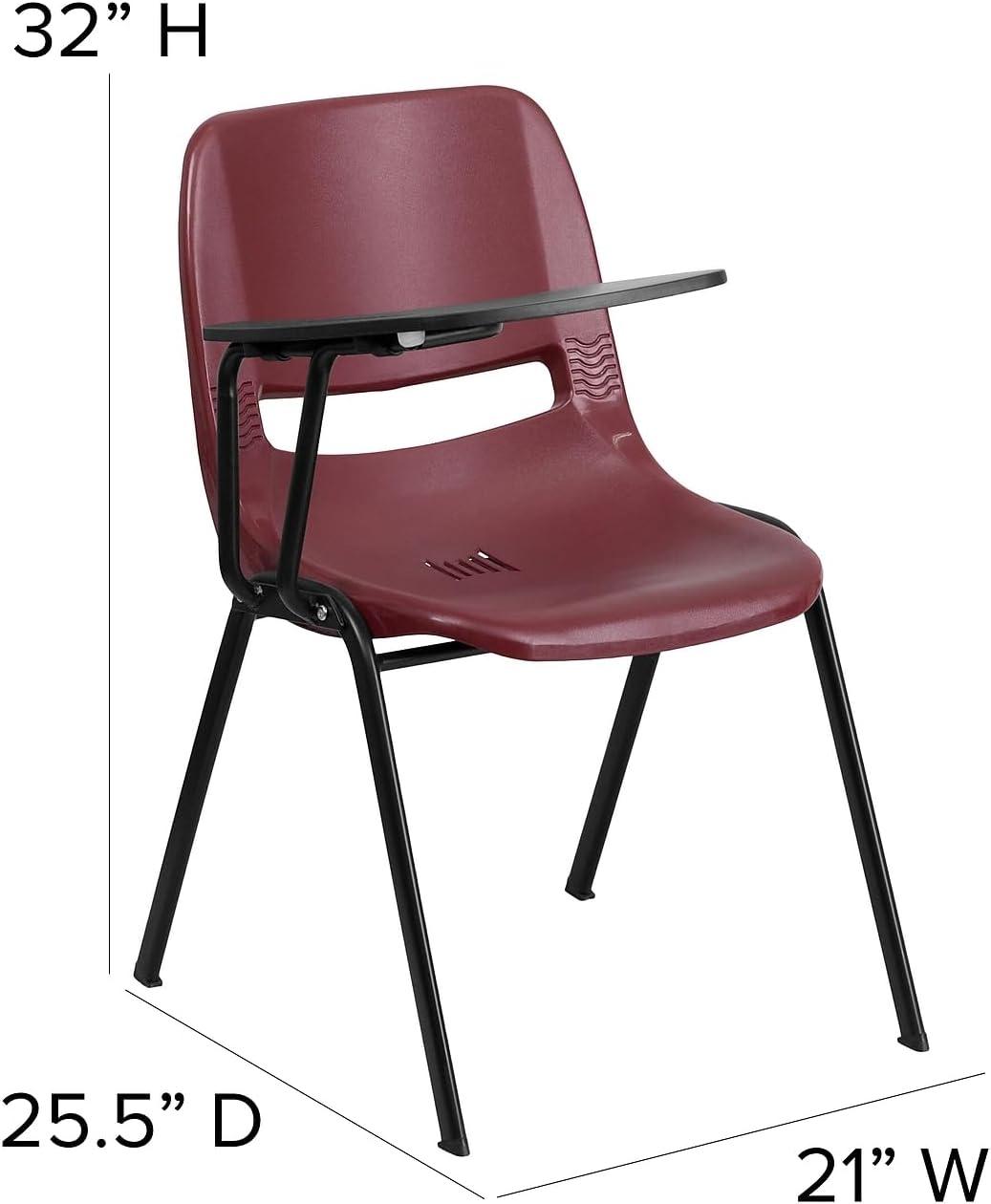 image:imageFlash Furniture HERCULES Series 880 lb Capacity Black Ergonomic Shell Stack Chair with Black FrameBurgundy