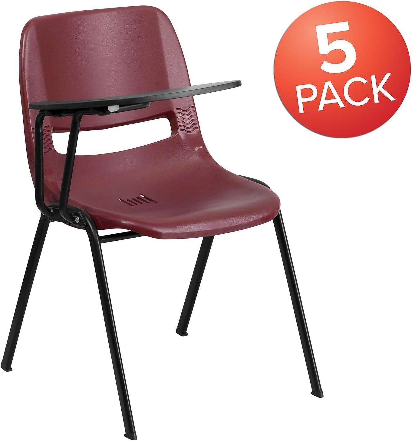 image:imageFlash Furniture HERCULES Series 880 lb Capacity Black Ergonomic Shell Stack Chair with Black FrameBurgundy