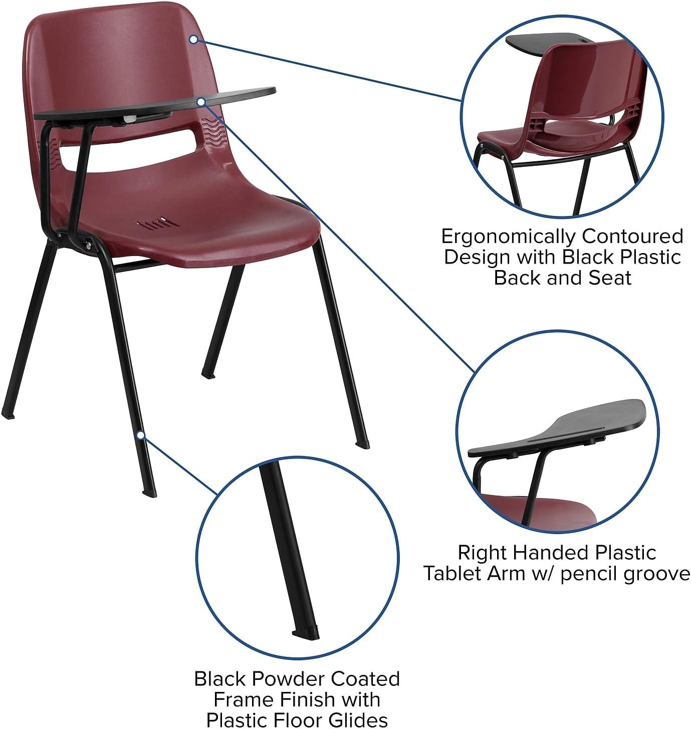 image:imageFlash Furniture HERCULES Series 880 lb Capacity Black Ergonomic Shell Stack Chair with Black FrameBurgundy