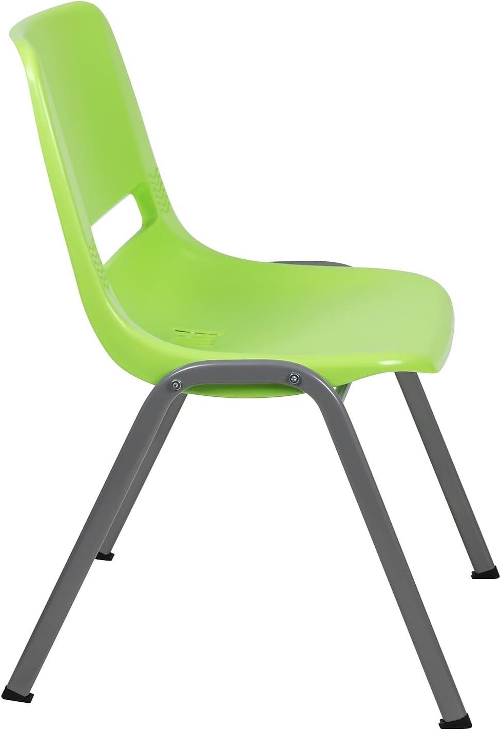 image:imageFlash Furniture HERCULES Series 880 lb Capacity Black Ergonomic Shell Stack Chair with Black FrameGreen