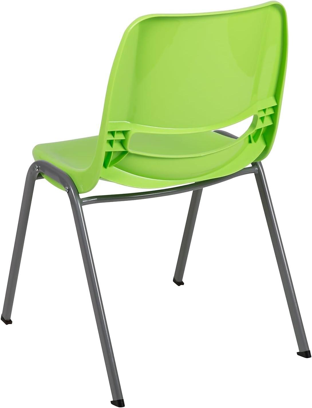 image:imageFlash Furniture HERCULES Series 880 lb Capacity Black Ergonomic Shell Stack Chair with Black FrameGreen