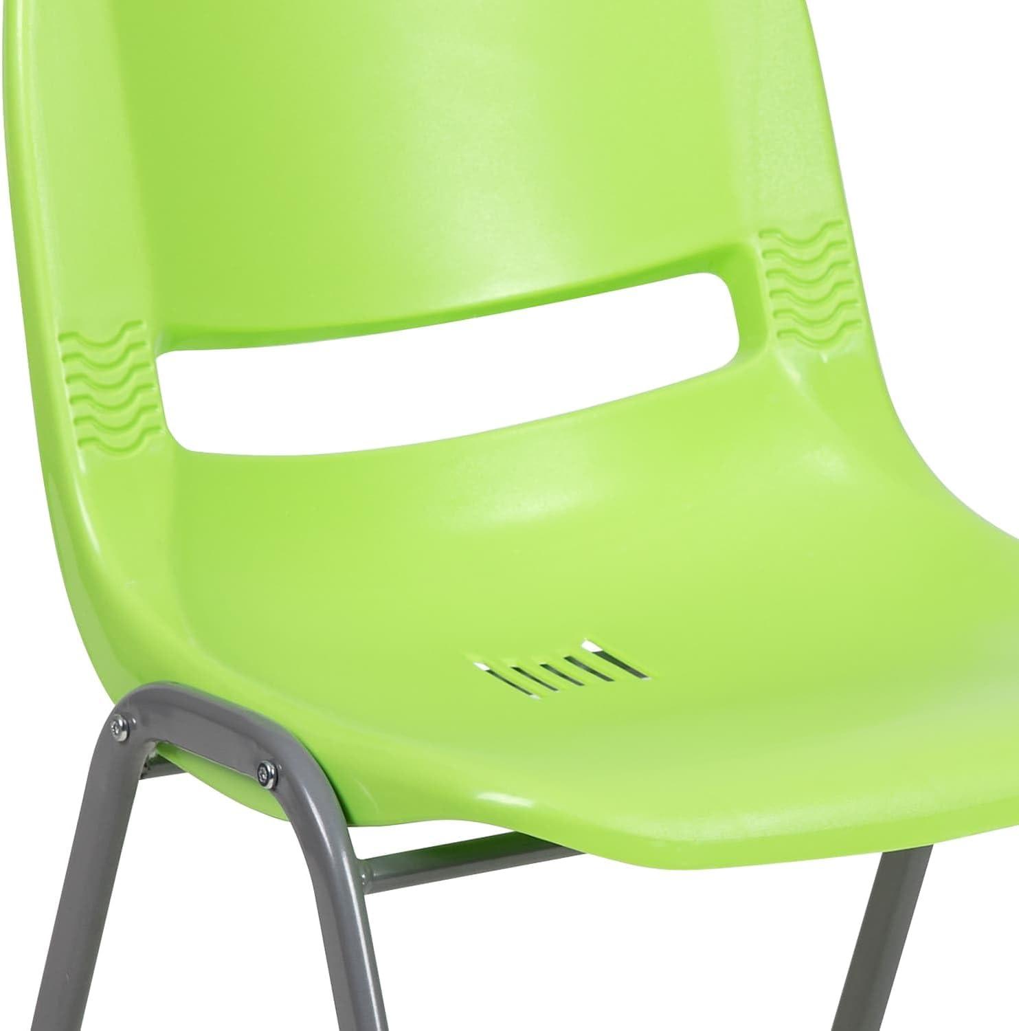 image:imageFlash Furniture HERCULES Series 880 lb Capacity Black Ergonomic Shell Stack Chair with Black FrameGreen
