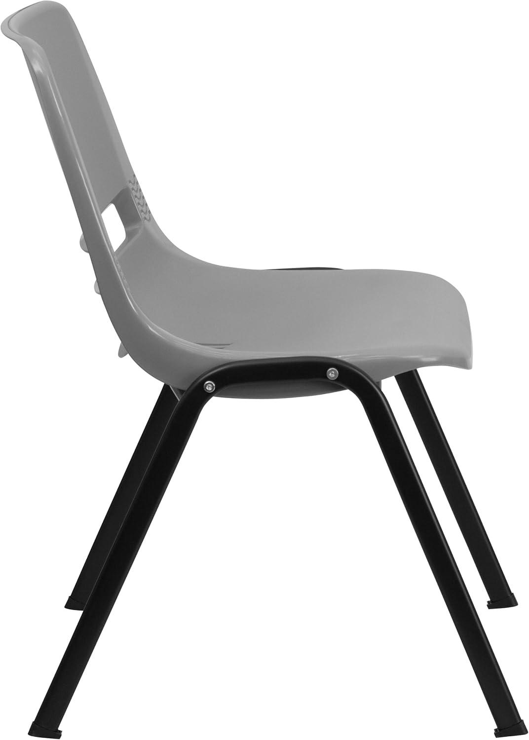 image:imageFlash Furniture HERCULES Series 880 lb Capacity Black Ergonomic Shell Stack Chair with Black FrameGrey