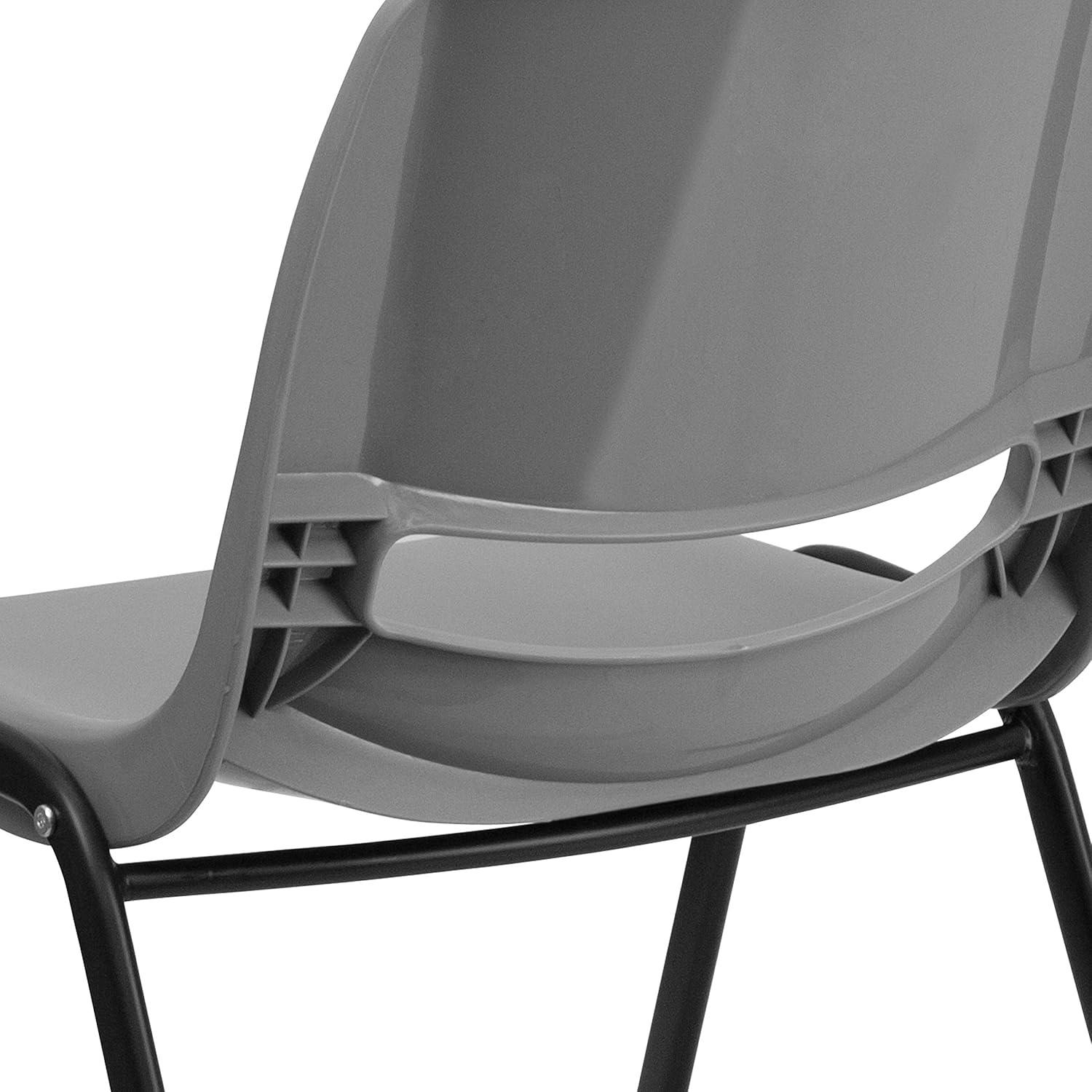 image:imageFlash Furniture HERCULES Series 880 lb Capacity Black Ergonomic Shell Stack Chair with Black FrameGrey
