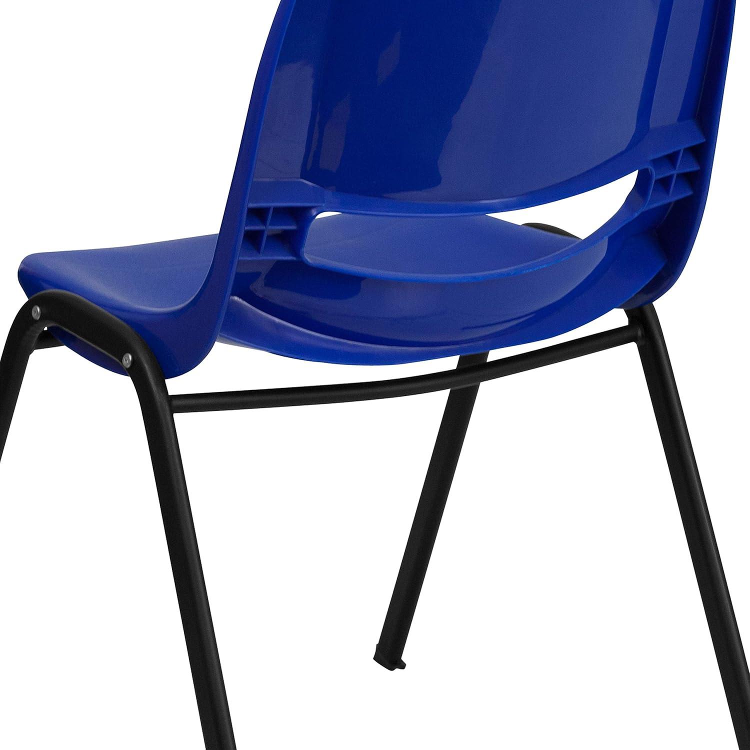 image:imageFlash Furniture HERCULES Series 880 lb Capacity Black Ergonomic Shell Stack Chair with Black FrameNavy PlasticBlack Frame