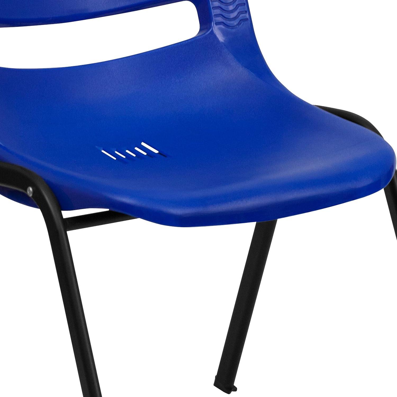 image:imageFlash Furniture HERCULES Series 880 lb Capacity Black Ergonomic Shell Stack Chair with Black FrameNavy PlasticBlack Frame