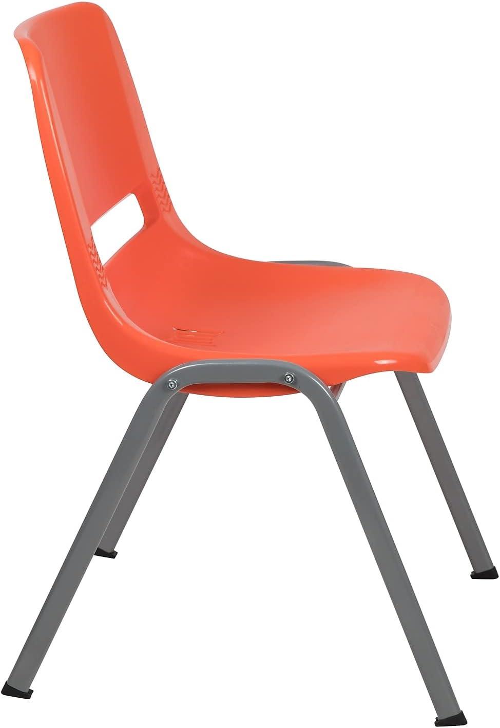 image:imageFlash Furniture HERCULES Series 880 lb Capacity Black Ergonomic Shell Stack Chair with Black FrameOrange