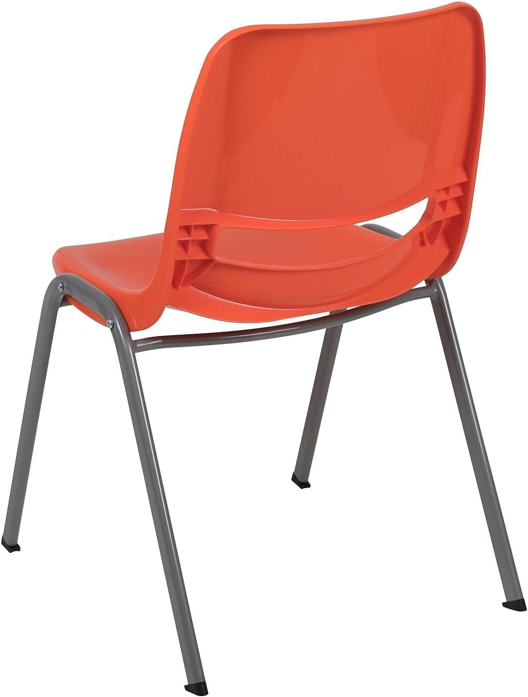 image:imageFlash Furniture HERCULES Series 880 lb Capacity Black Ergonomic Shell Stack Chair with Black FrameOrange