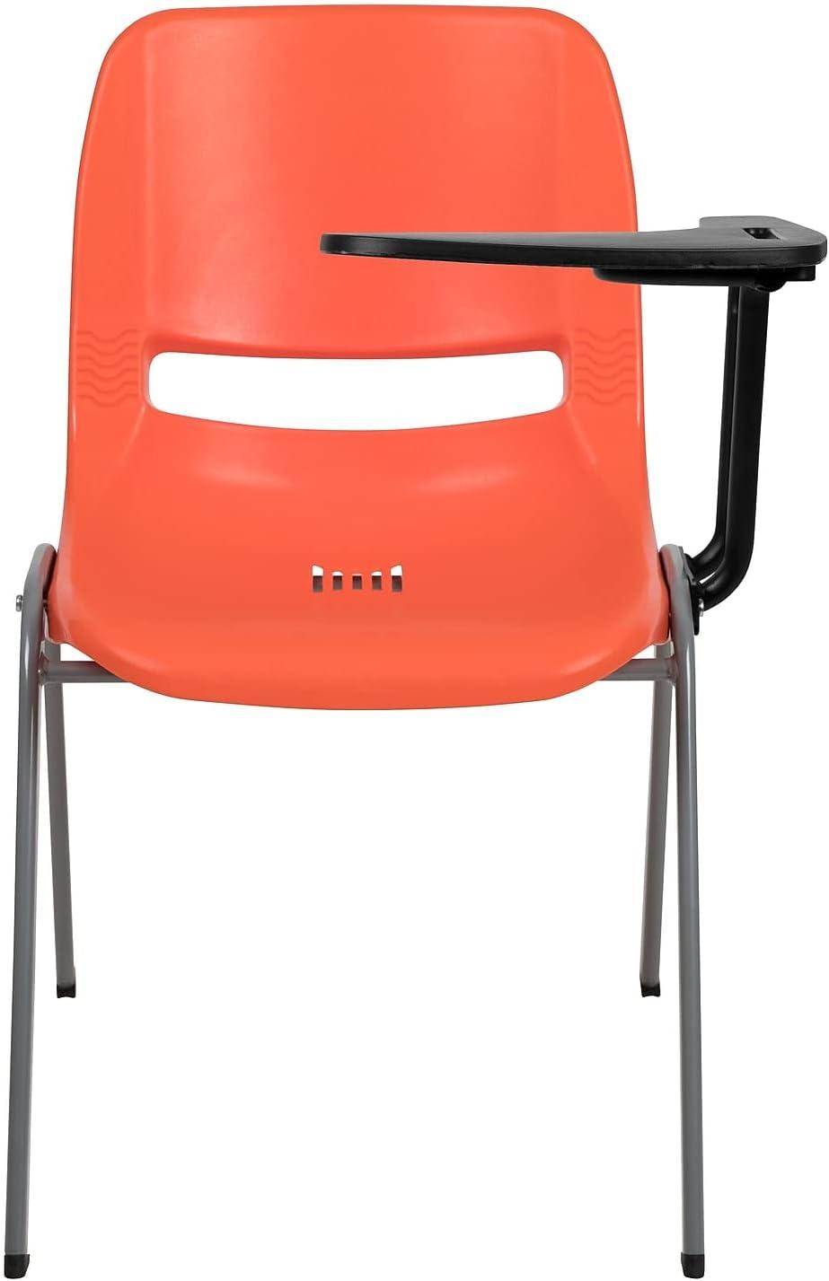 image:imageFlash Furniture HERCULES Series 880 lb Capacity Black Ergonomic Shell Stack Chair with Black FrameOrange