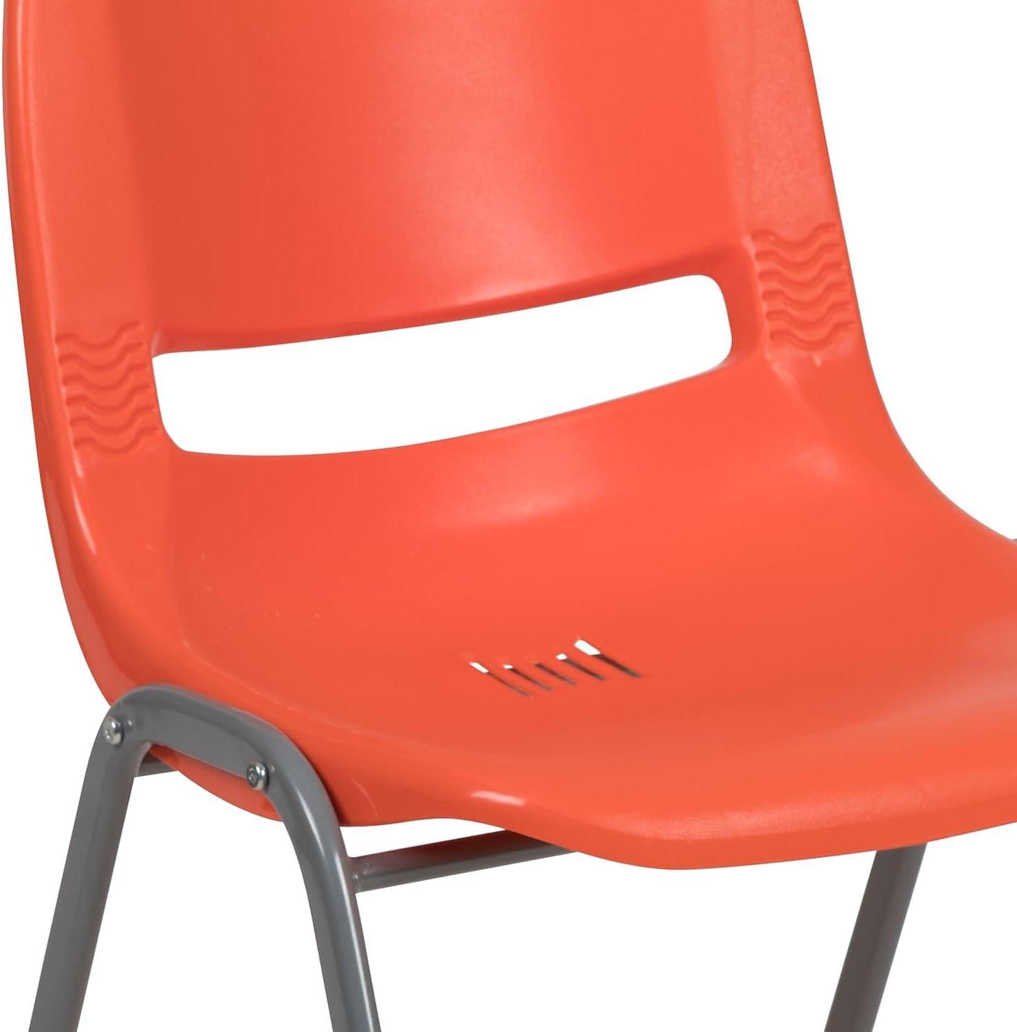 image:imageFlash Furniture HERCULES Series 880 lb Capacity Black Ergonomic Shell Stack Chair with Black FrameOrange