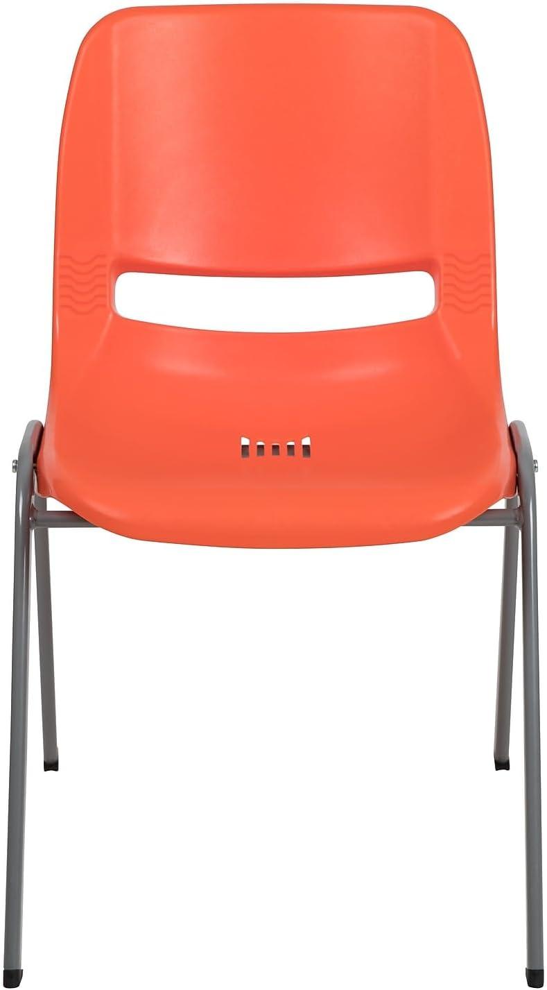 image:imageFlash Furniture HERCULES Series 880 lb Capacity Black Ergonomic Shell Stack Chair with Black FrameOrange