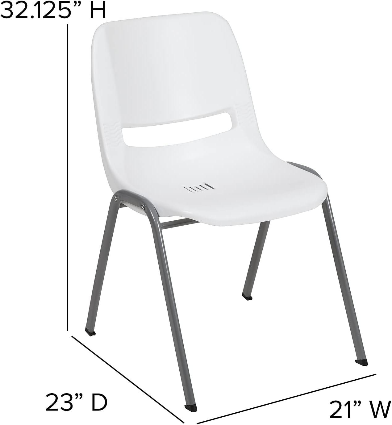 image:imageFlash Furniture HERCULES Series 880 lb Capacity Black Ergonomic Shell Stack Chair with Black FrameWhite
