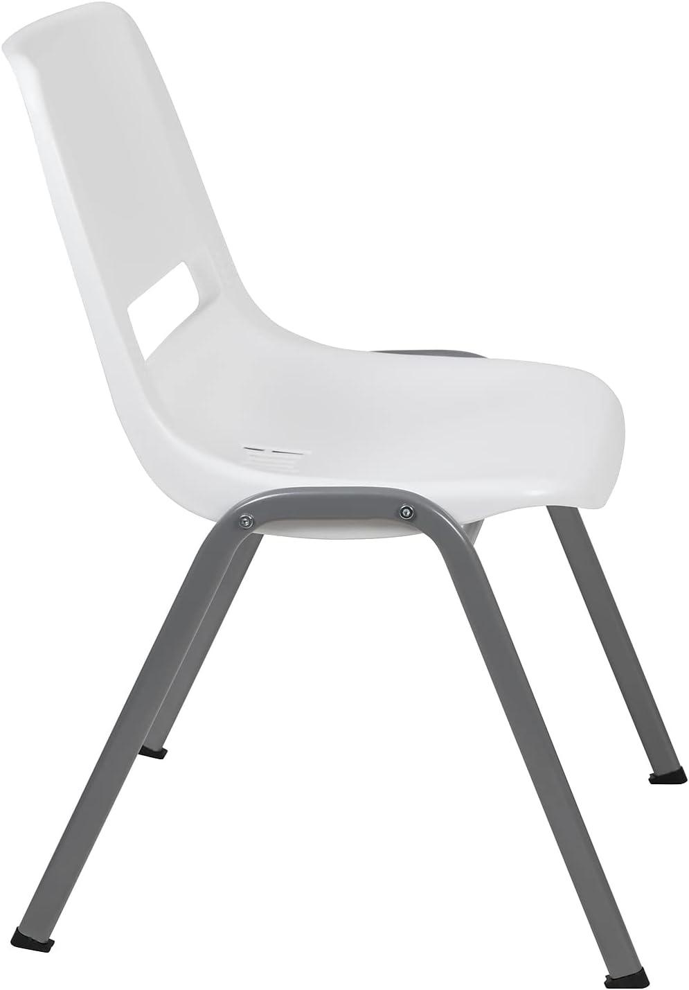 image:imageFlash Furniture HERCULES Series 880 lb Capacity Black Ergonomic Shell Stack Chair with Black FrameWhite