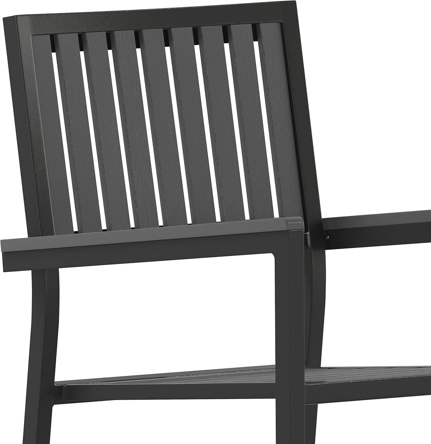 image:imageFlash Furniture Harris Commercial 5 Piece Table and Chairs Set 4 Black Metal Chairs with Poly Resin Backs and Seats Black Square Table with Poly Resin TopContemporary