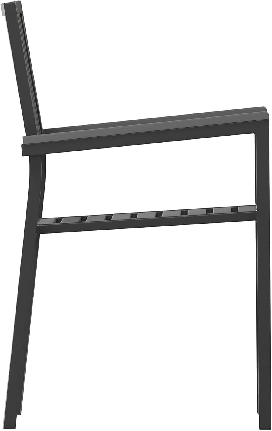 image:imageFlash Furniture Harris Commercial 5 Piece Table and Chairs Set 4 Black Metal Chairs with Poly Resin Backs and Seats Black Square Table with Poly Resin TopContemporary