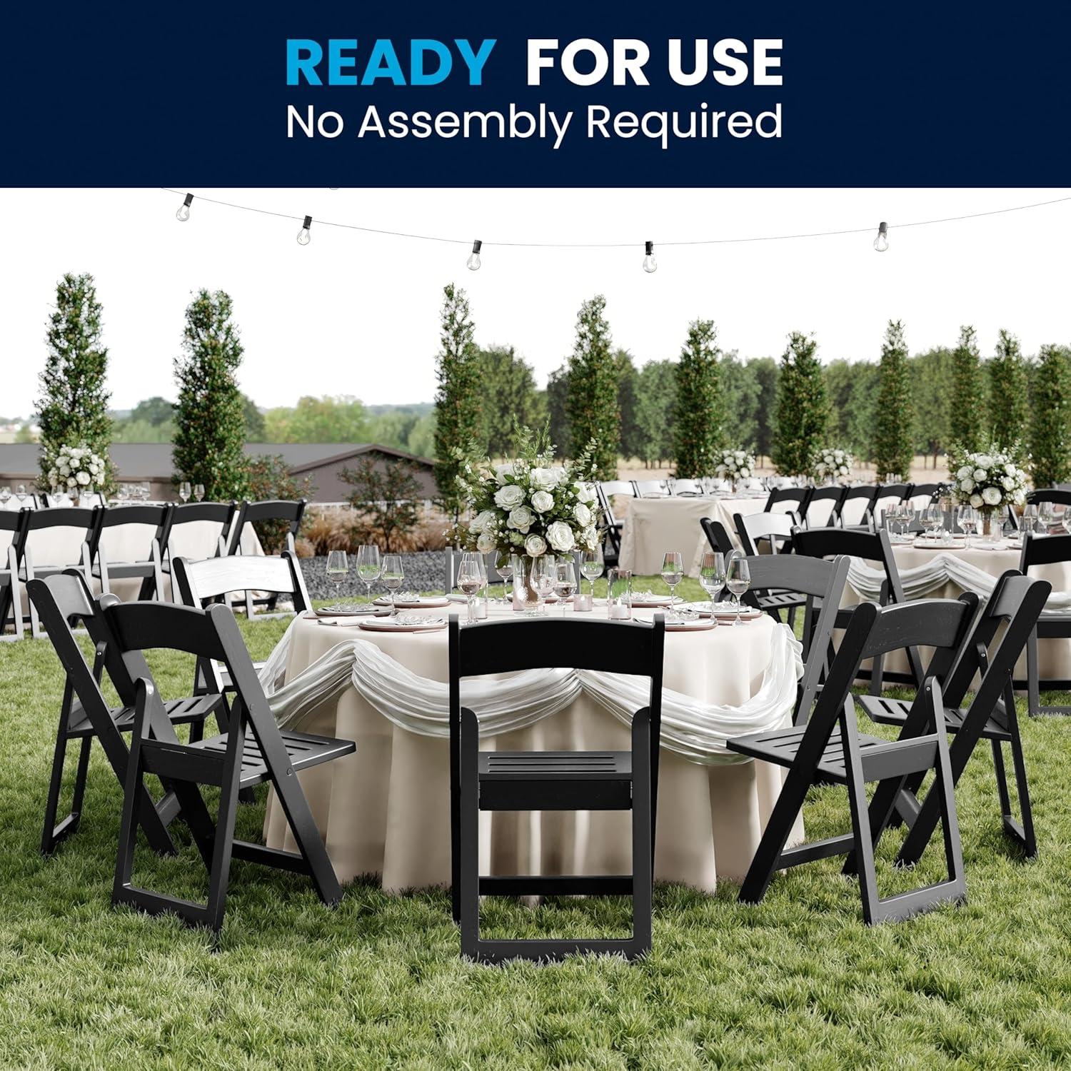 image:imageFlash Furniture Hercules Commercial IndoorOutdoor Folding Event Chair Wood Look WeatherResistant Lightweight Design Versatile Use Set of 4 BlackBlack