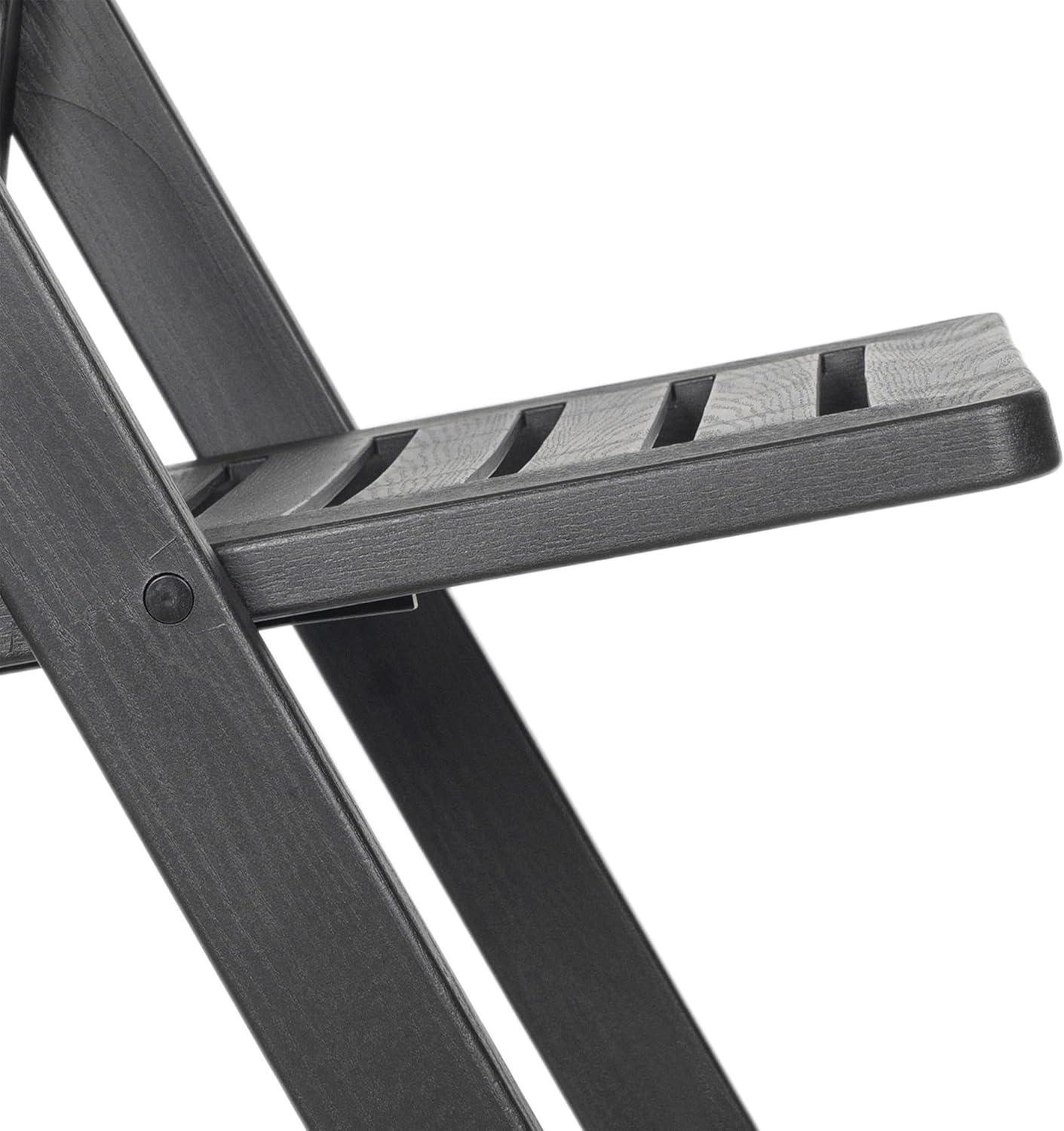 image:imageFlash Furniture Hercules Commercial IndoorOutdoor Folding Event Chair Wood Look WeatherResistant Lightweight Design Versatile Use Set of 4 BlackBlack
