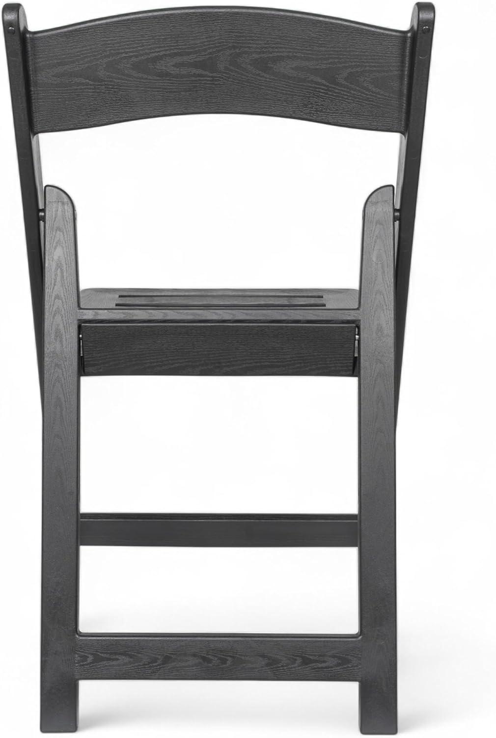 image:imageFlash Furniture Hercules Commercial IndoorOutdoor Folding Event Chair Wood Look WeatherResistant Lightweight Design Versatile Use Set of 4 BlackBlack