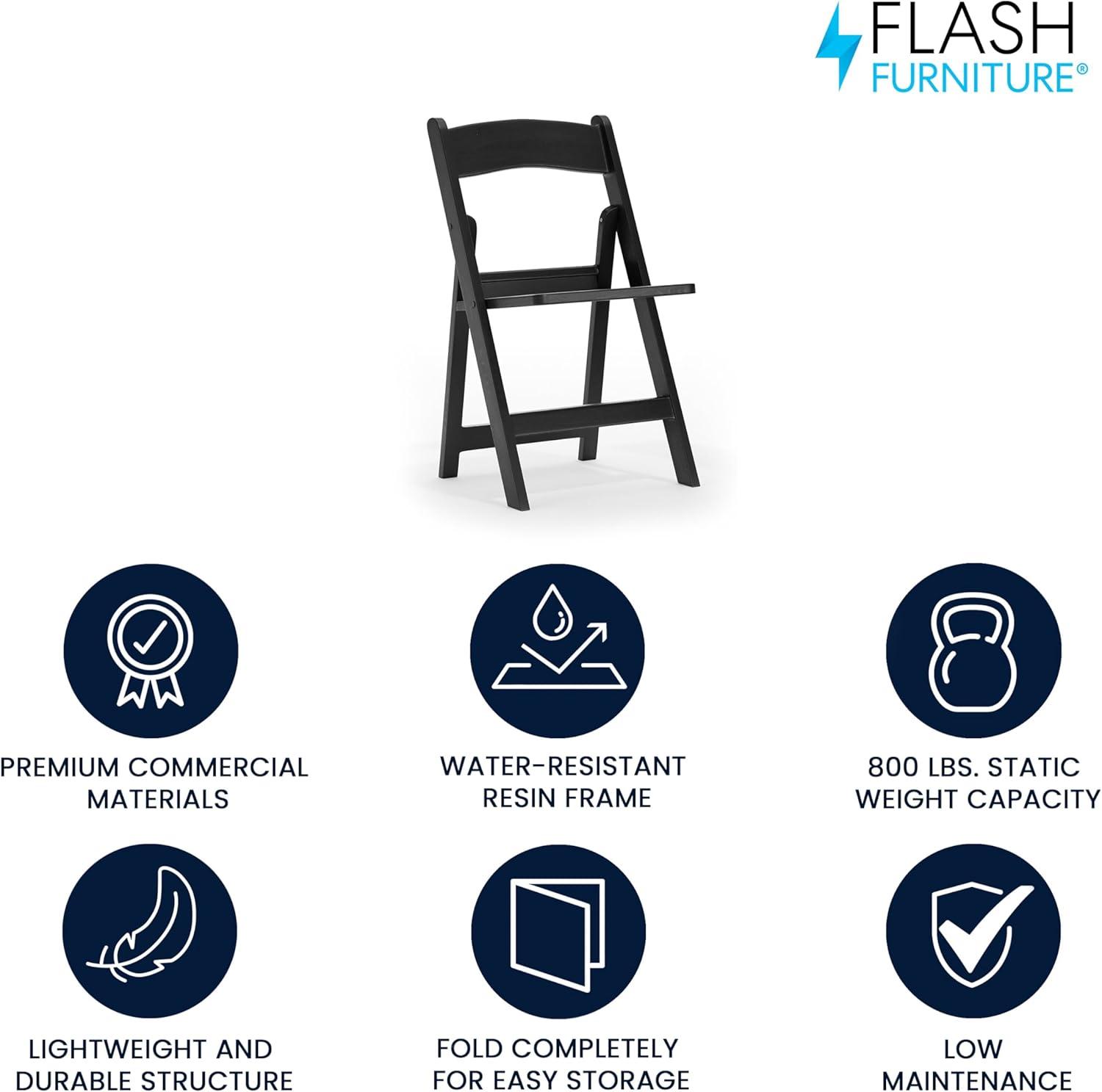 image:imageFlash Furniture Hercules Commercial IndoorOutdoor Folding Event Chair Wood Look WeatherResistant Lightweight Design Versatile Use Set of 4 BlackBlack