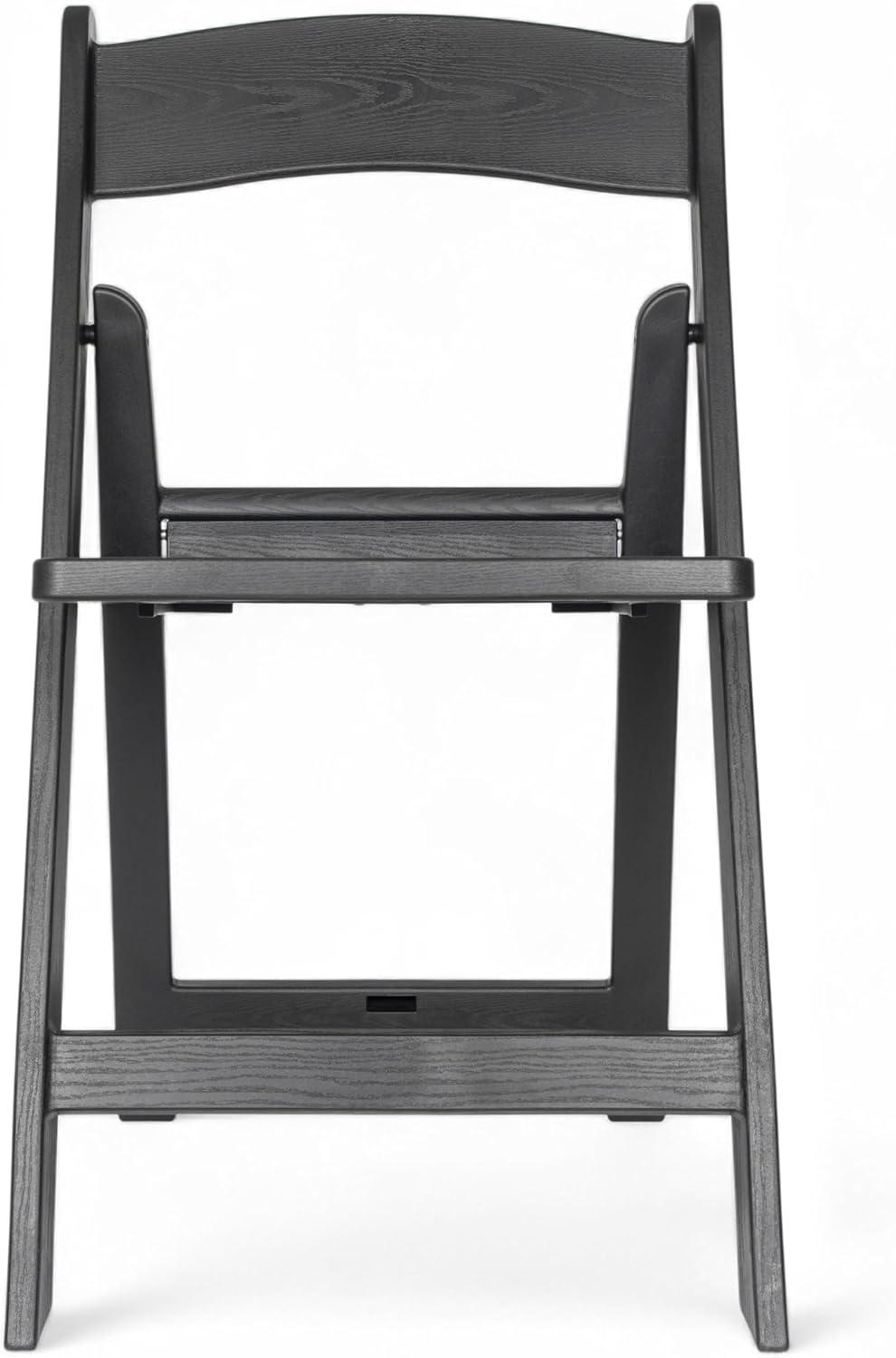 image:imageFlash Furniture Hercules Commercial IndoorOutdoor Folding Event Chair Wood Look WeatherResistant Lightweight Design Versatile Use Set of 4 BlackBlack