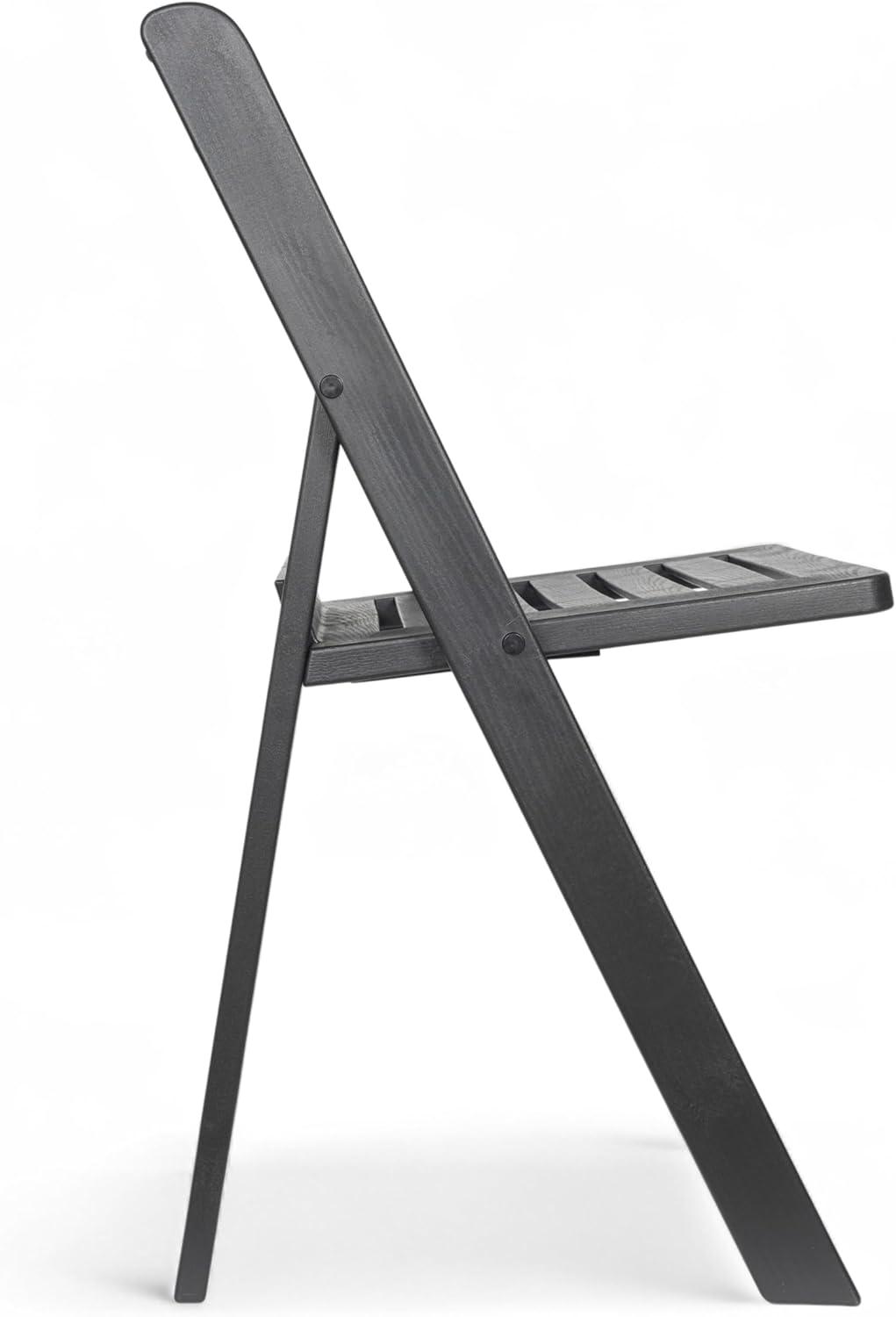 image:imageFlash Furniture Hercules Commercial IndoorOutdoor Folding Event Chair Wood Look WeatherResistant Lightweight Design Versatile Use Set of 4 BlackBlack