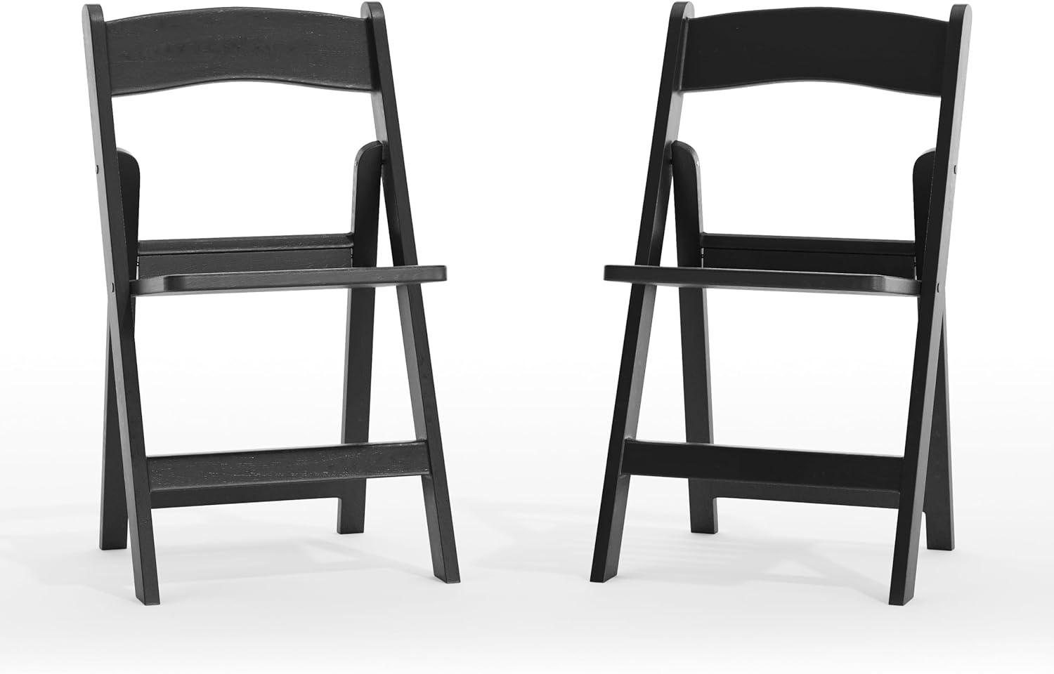 image:imageFlash Furniture Hercules Commercial IndoorOutdoor Folding Event Chair Wood Look WeatherResistant Lightweight Design Versatile Use Set of 4 BlackBlack
