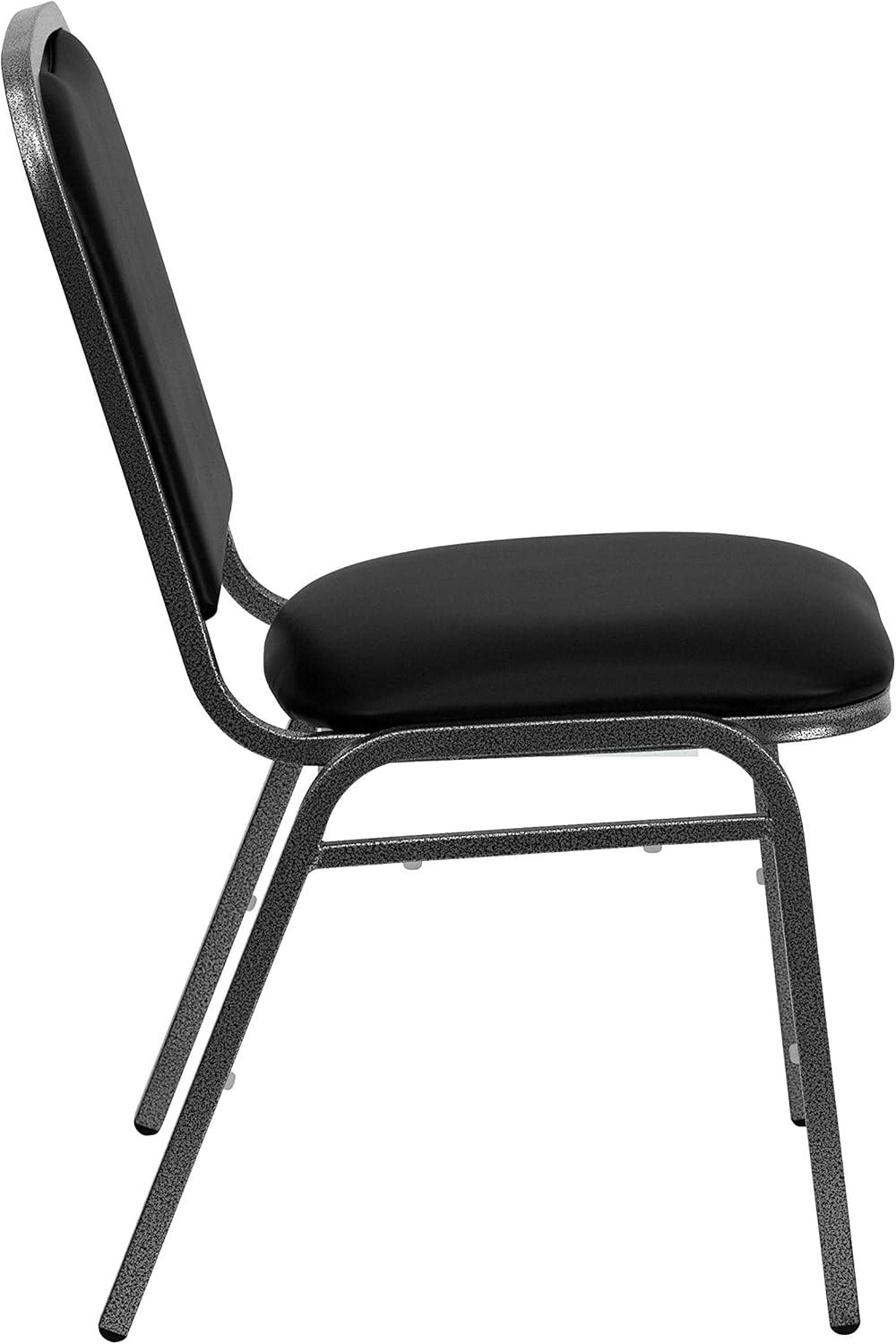 image:imageFlash Furniture Hercules Stacking Banquet Chairs with Padded Seats Vinyl Upholstered Event Chair with 500lb Static Weight Capacity Set of 4 Black4 Pack
