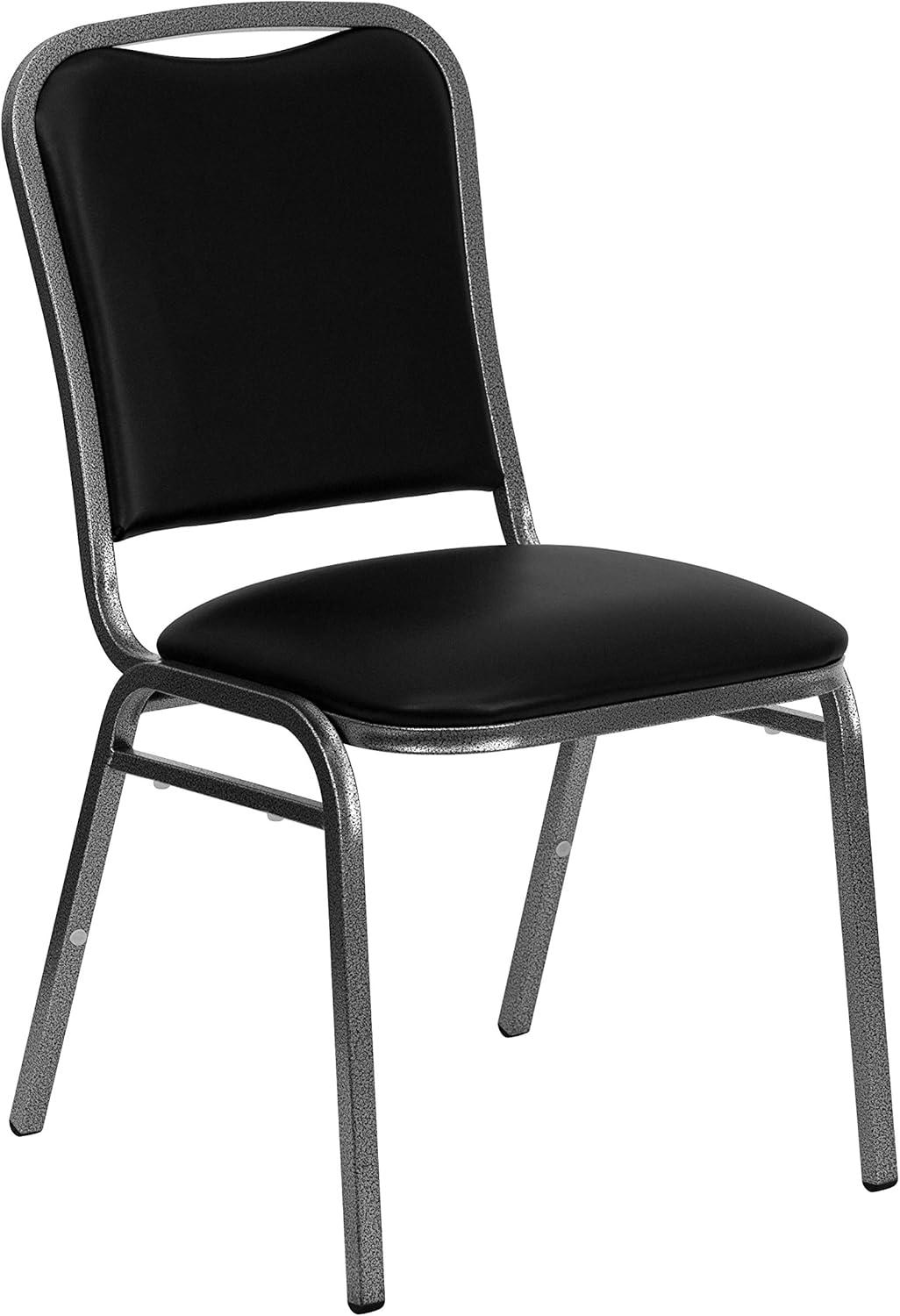 image:imageFlash Furniture Hercules Stacking Banquet Chairs with Padded Seats Vinyl Upholstered Event Chair with 500lb Static Weight Capacity Set of 4 Black4 Pack