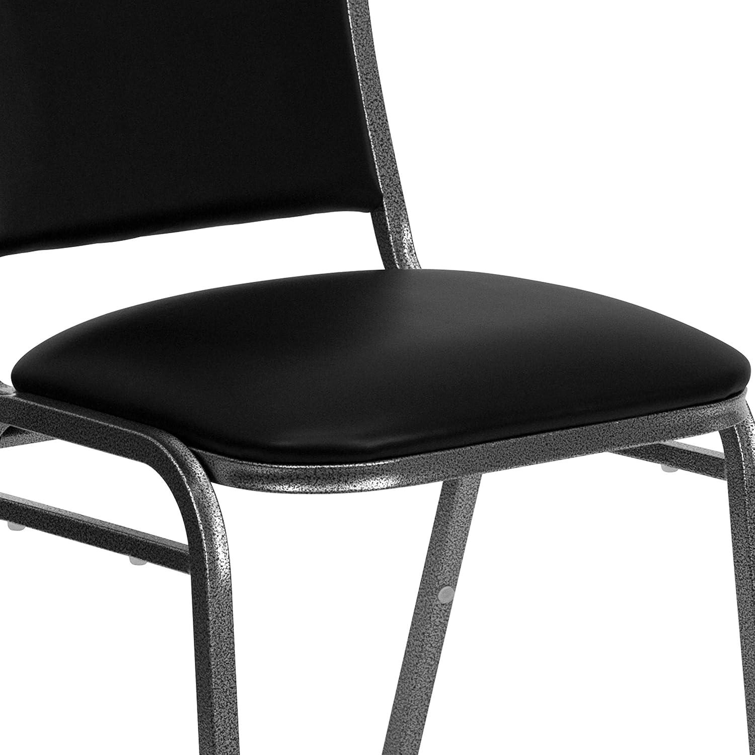 image:imageFlash Furniture Hercules Stacking Banquet Chairs with Padded Seats Vinyl Upholstered Event Chair with 500lb Static Weight Capacity Set of 4 Black4 Pack