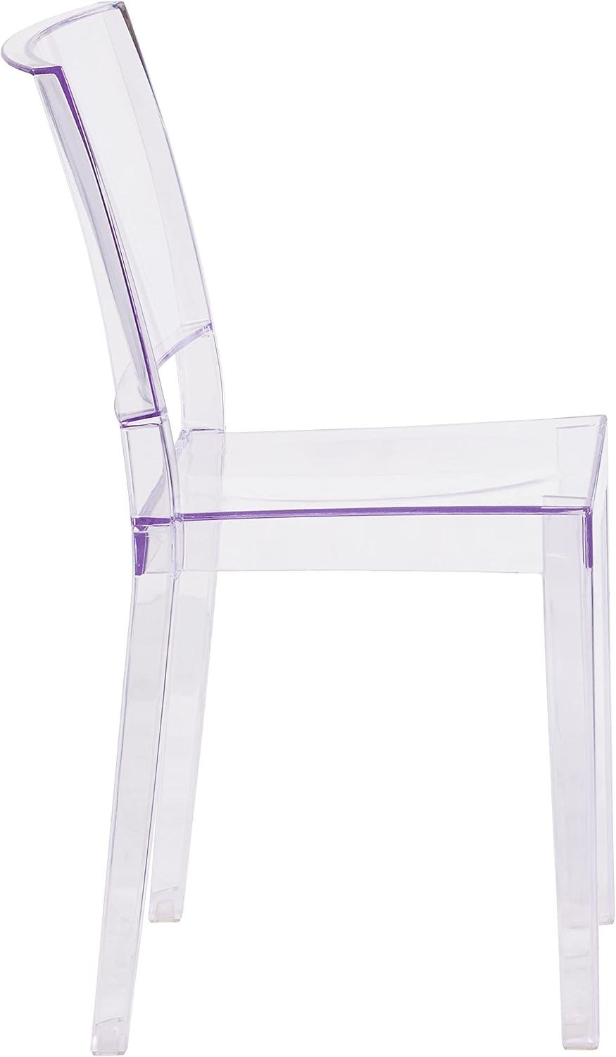 image:imageFlash Furniture Phantom Series Transparent IndoorOutdoor Stacking Side Chair with Floor Protector Rubber GlidesSet of 1