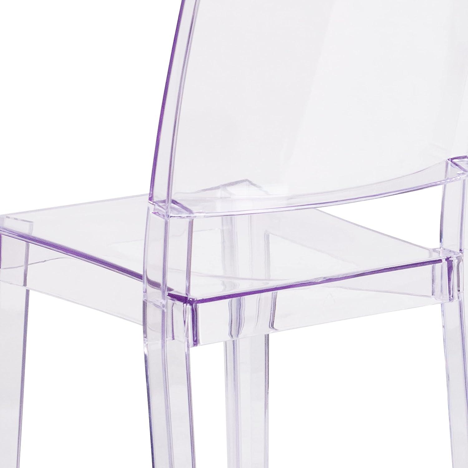 image:imageFlash Furniture Phantom Series Transparent IndoorOutdoor Stacking Side Chair with Floor Protector Rubber GlidesSet of 1