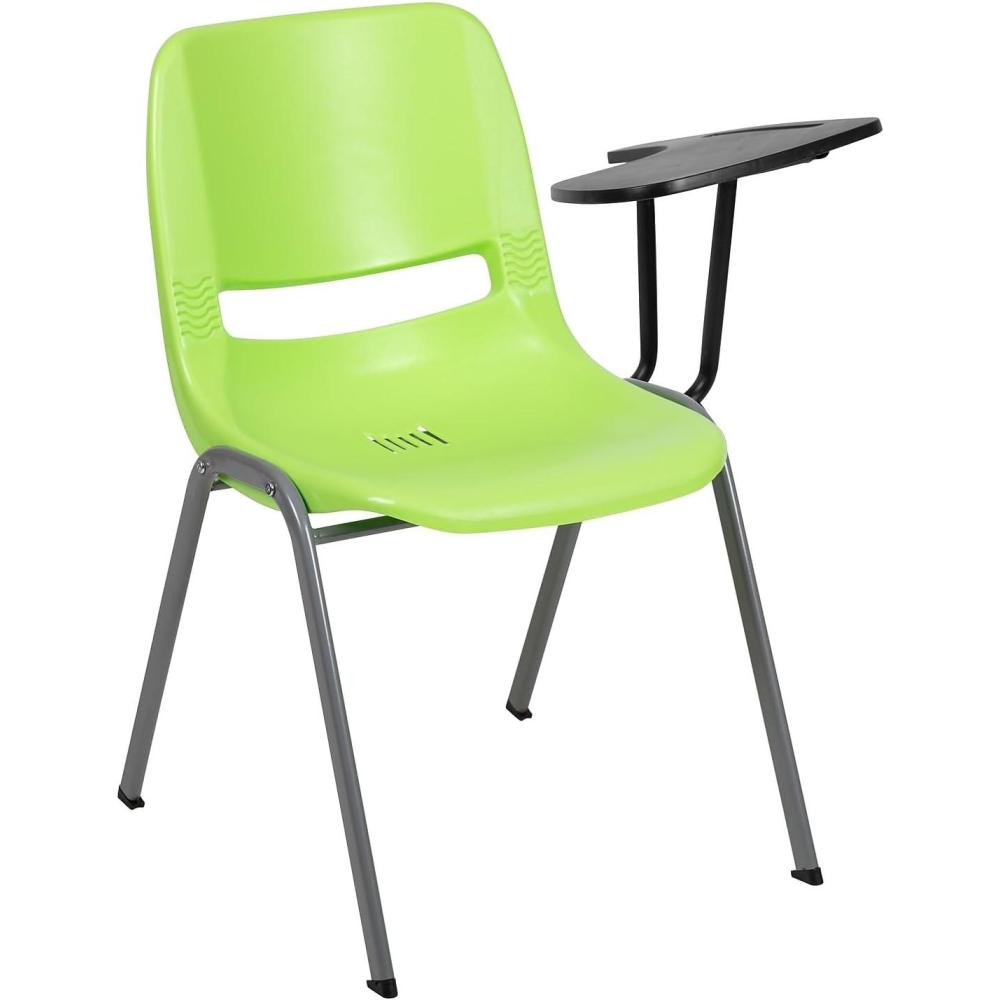 image:imageFlash Furniture HERCULES Series 880 lb Capacity Black Ergonomic Shell Stack Chair with Black FrameGreen