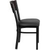 Flash Furniture 2 Pk. HERCULES Series Black 3 Circle Back Metal Restaurant Chair – Walnut Wood Back, Black Vinyl Seat(Walnut Wood Back/Black Vinyl Seat/Black Metal Frame)